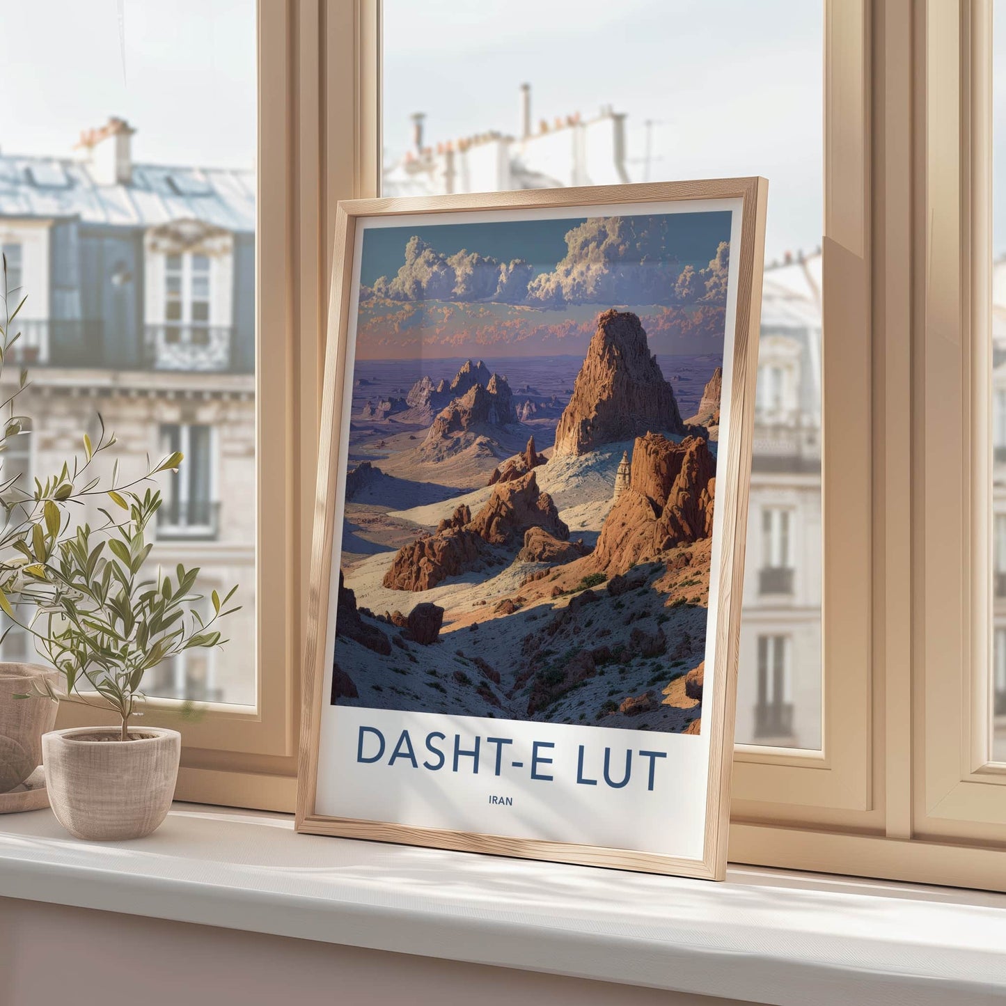 Dasht-e Lut Poster - Iran Travel Art - Desert Rock Formations Home Decor