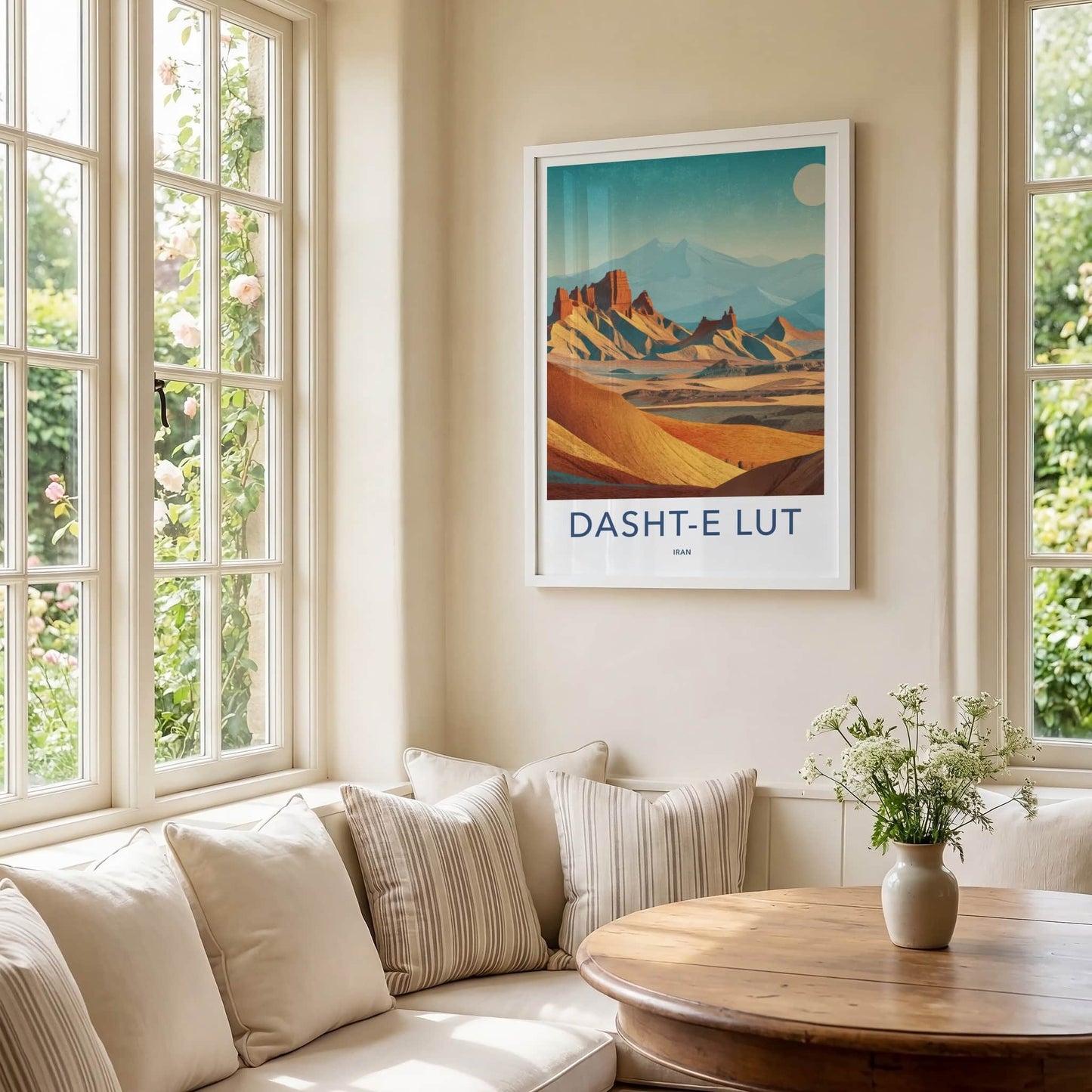 Dasht-e Lut Poster - Iran Travel Print - Desert Mountain View Wall Decor