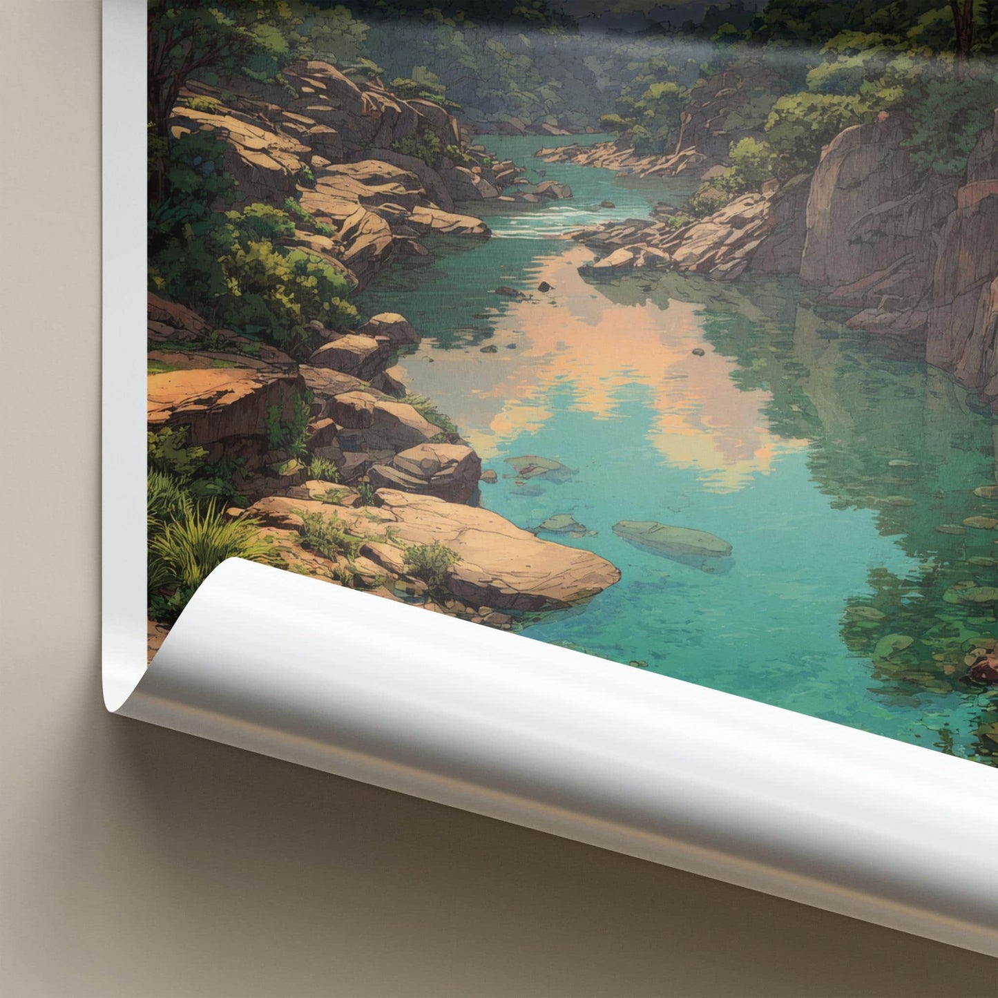 Dawki Poster - India Travel Art - Meghalaya Clear River Valley Home Decor