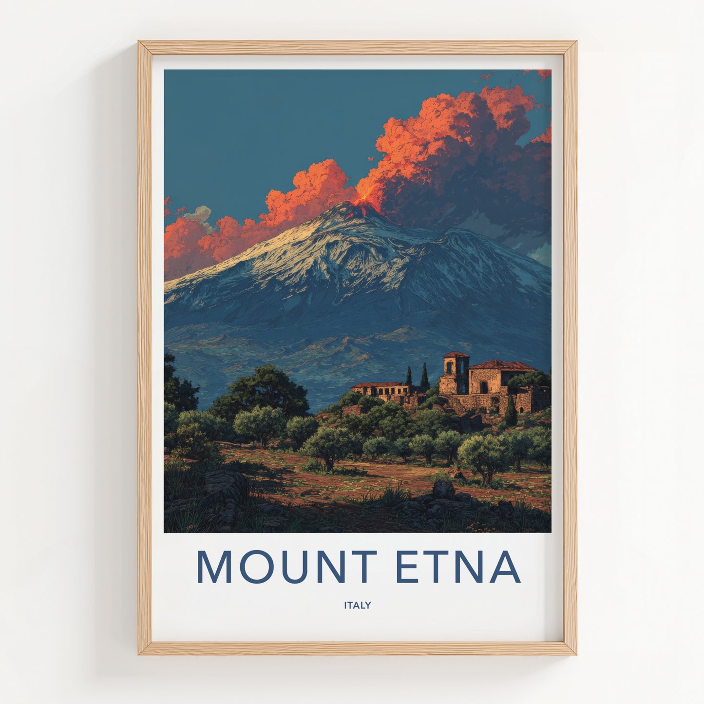 Mount Etna Poster - Italy Travel Art