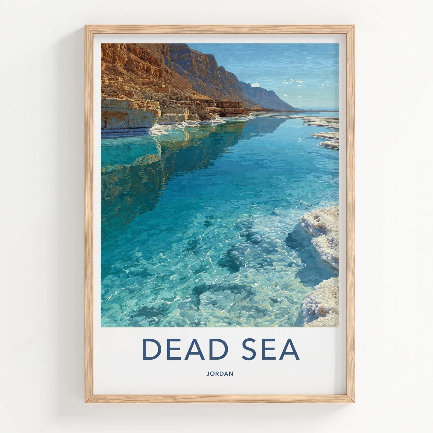 Dead Sea Poster - Jordan Wall Art - Turquoise Water Shore Home Decor