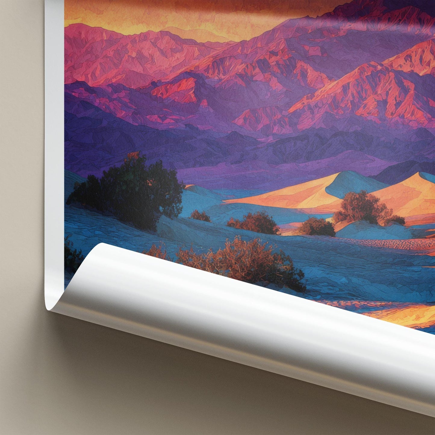 Death Valley Poster - California Wall Art - Vibrant Desert Sunset Home Decor