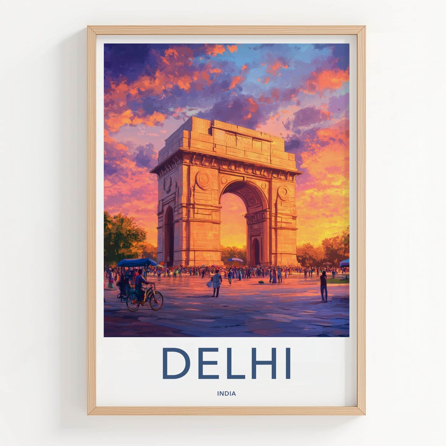 Delhi Poster - India Art Print - Delhi Gate Sunset Wall Decor