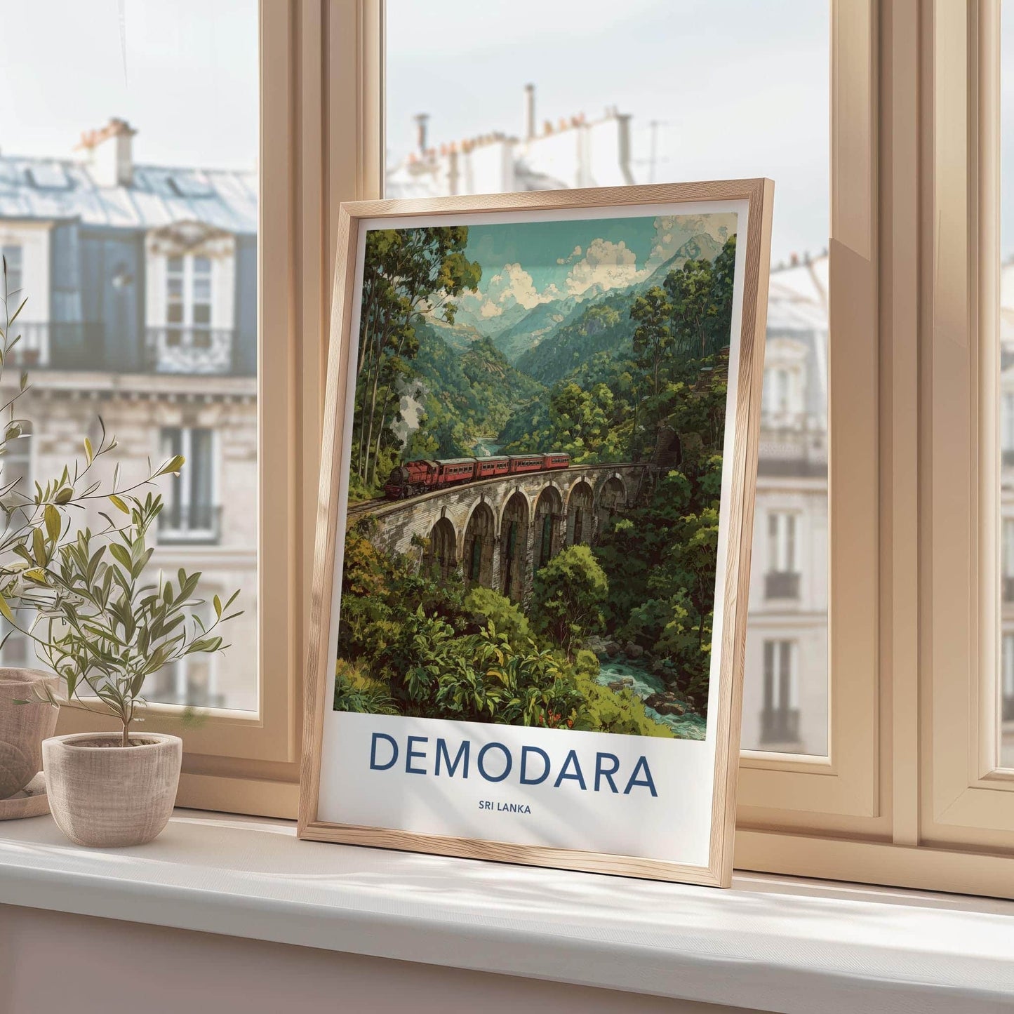 Demodara Poster - Sri Lanka Travel Art - Historic Arch Bridge Wall Decor
