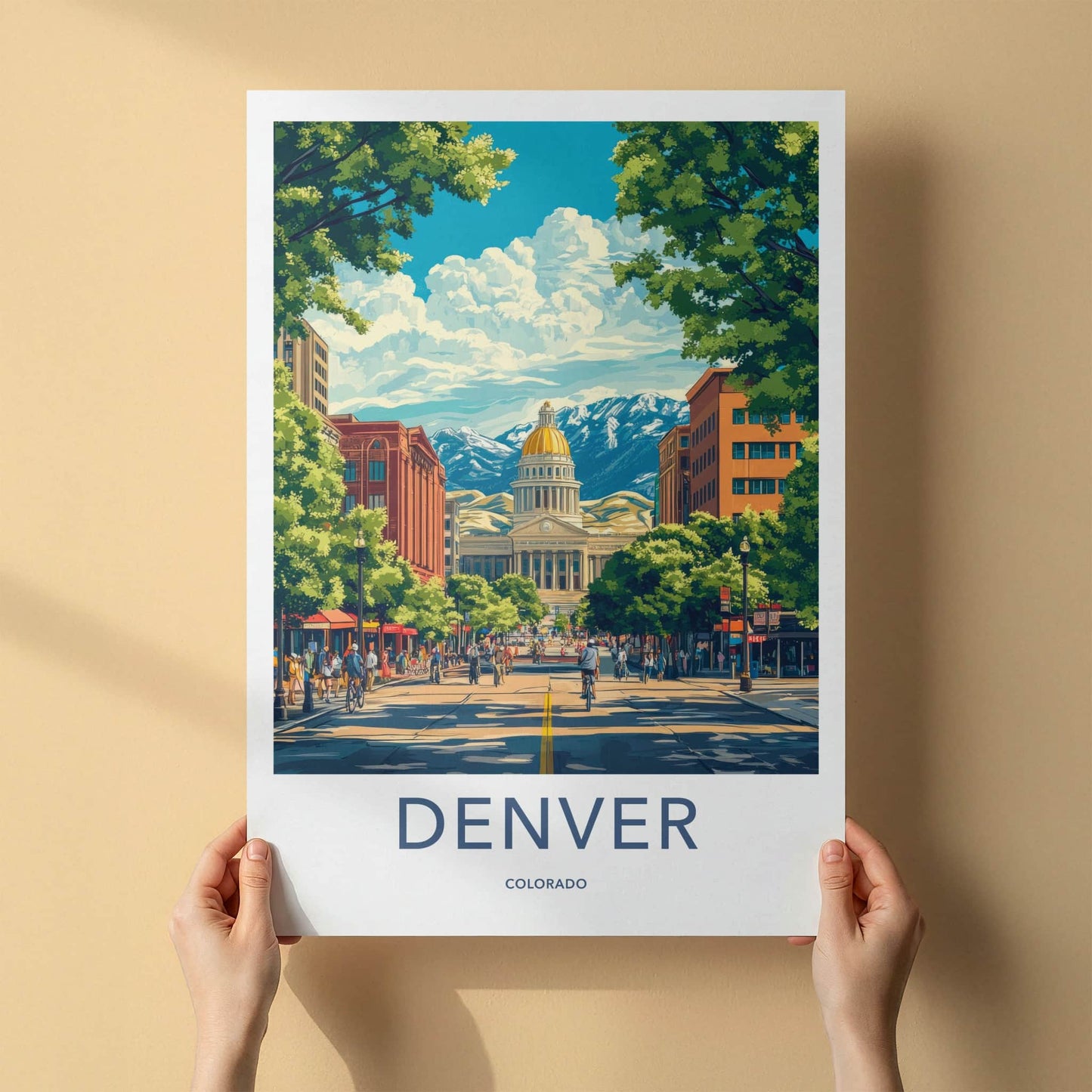 Denver Poster - Colorado Travel Art - Capitol Mountain View Gallery Art