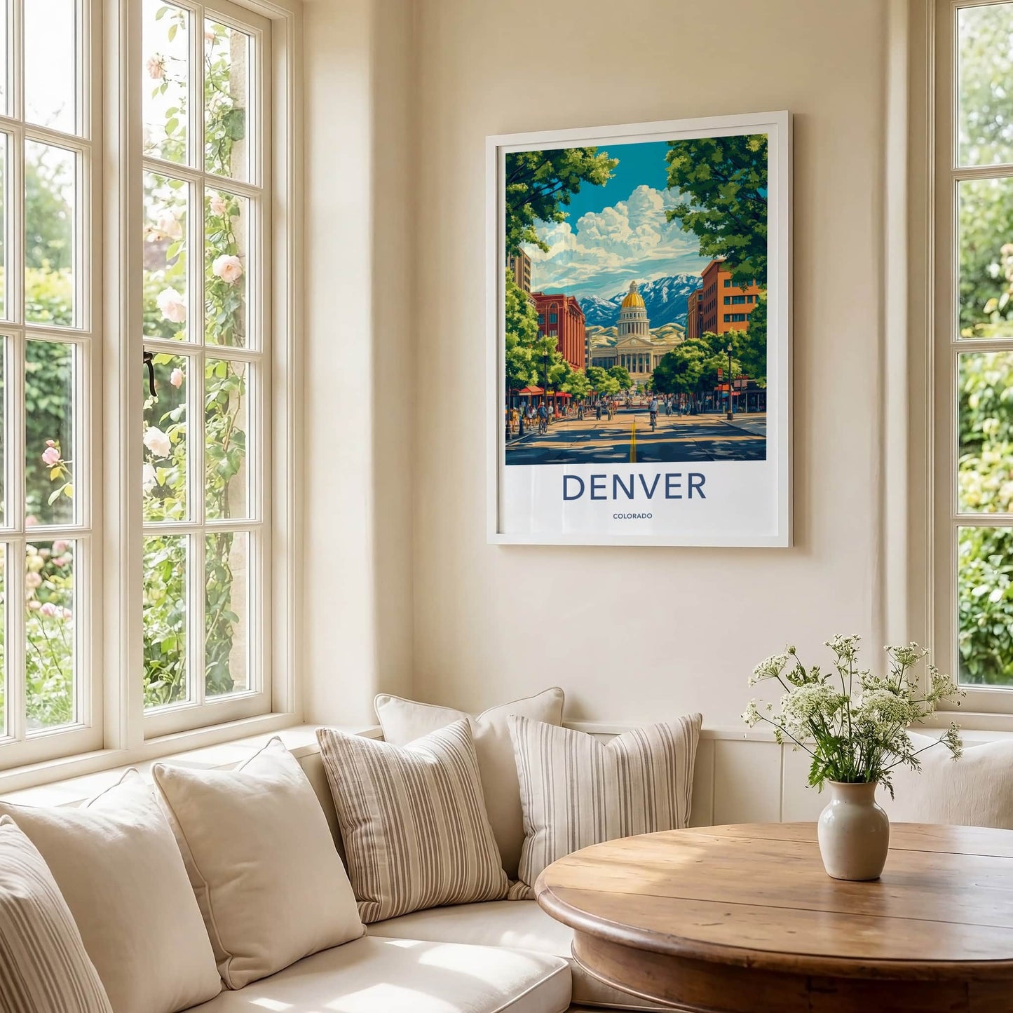 Denver Poster - Colorado Travel Art - Capitol Mountain View Gallery Art
