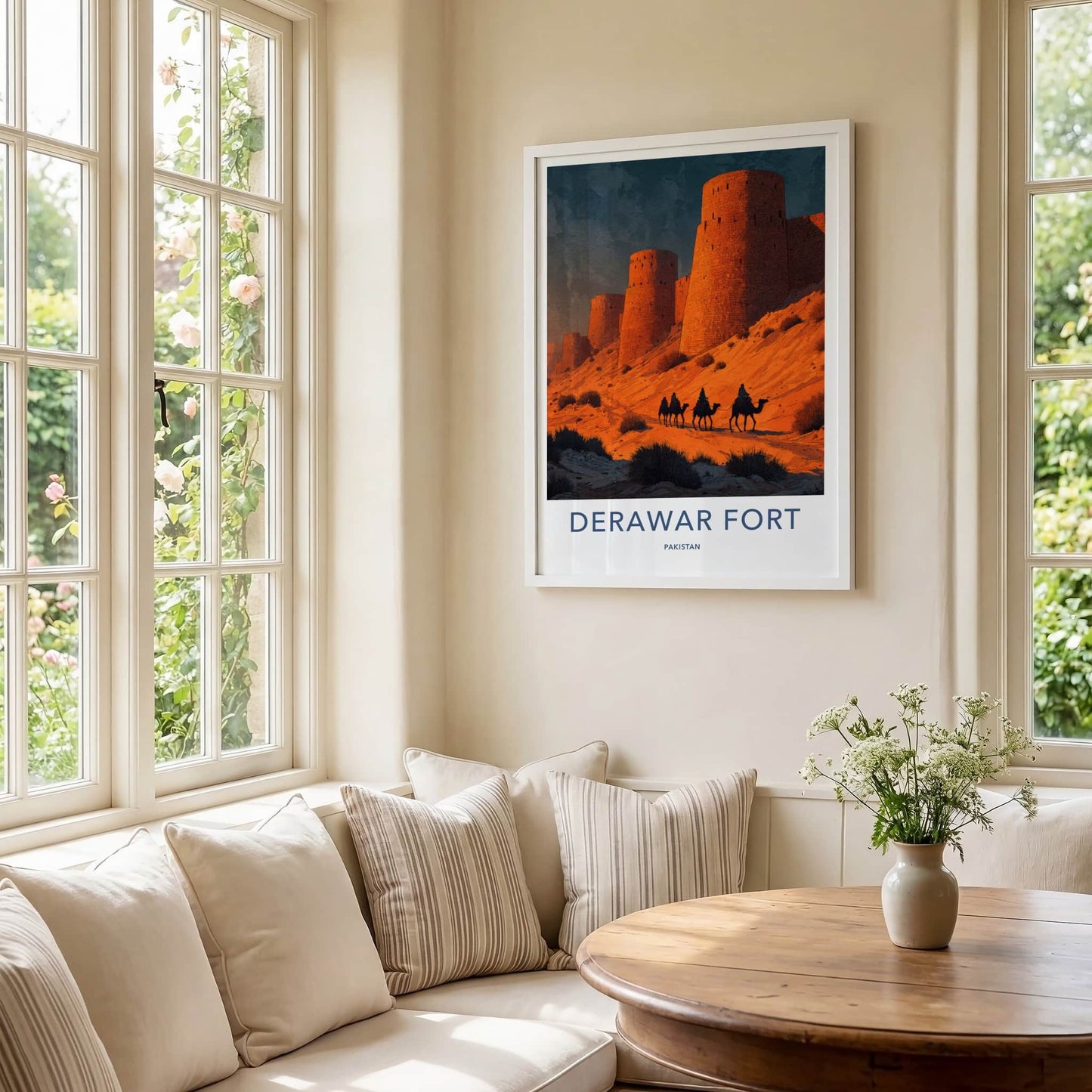 Derawar Fort Poster - Pakistan Desert Camel Riders Home Decor