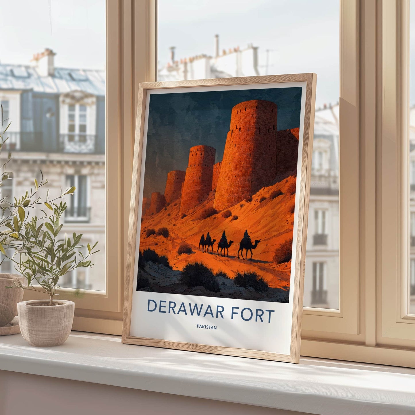 Derawar Fort Poster - Pakistan Desert Camel Riders Home Decor