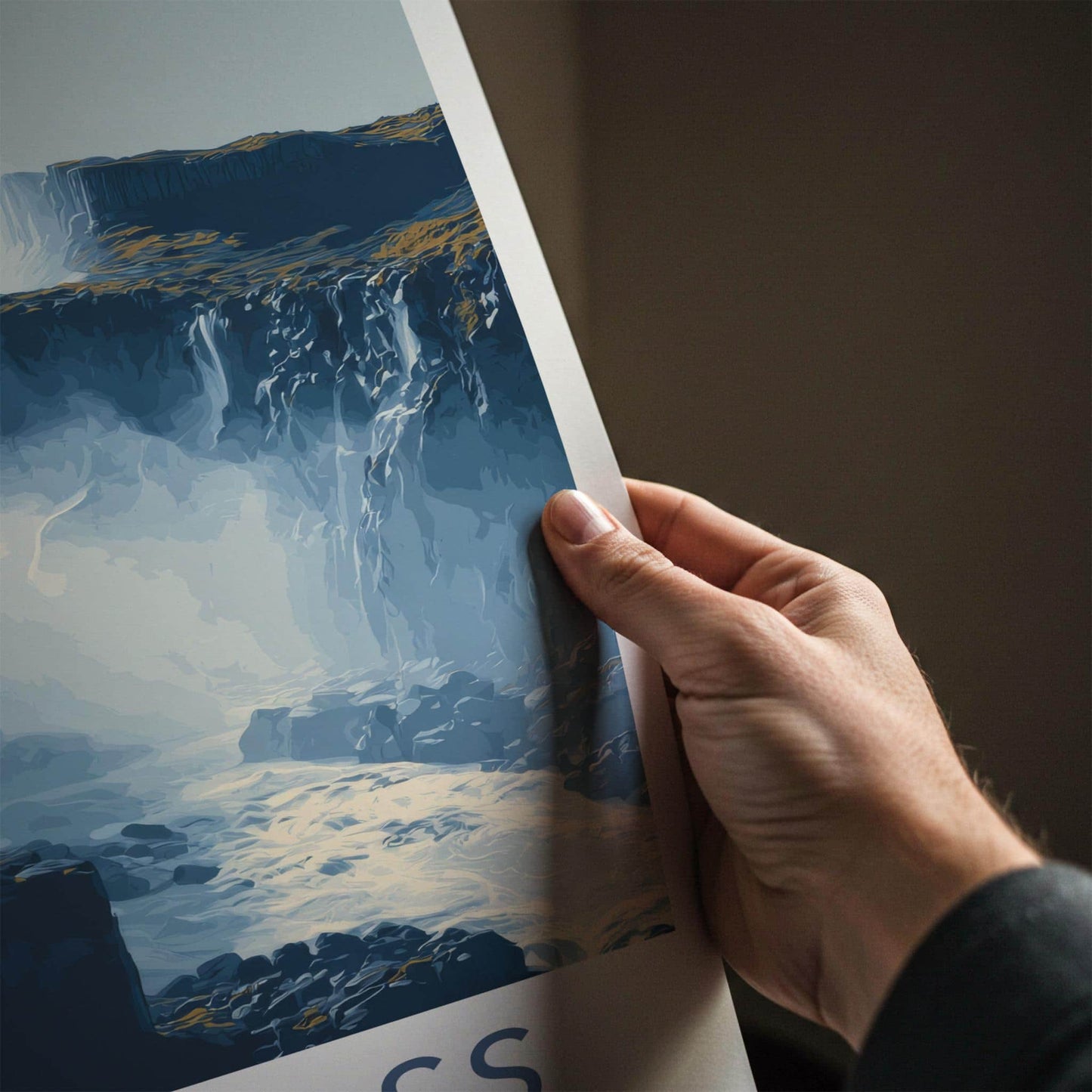 Dettifoss Poster - Iceland Travel Art - Waterfall Cliffs Home Decor