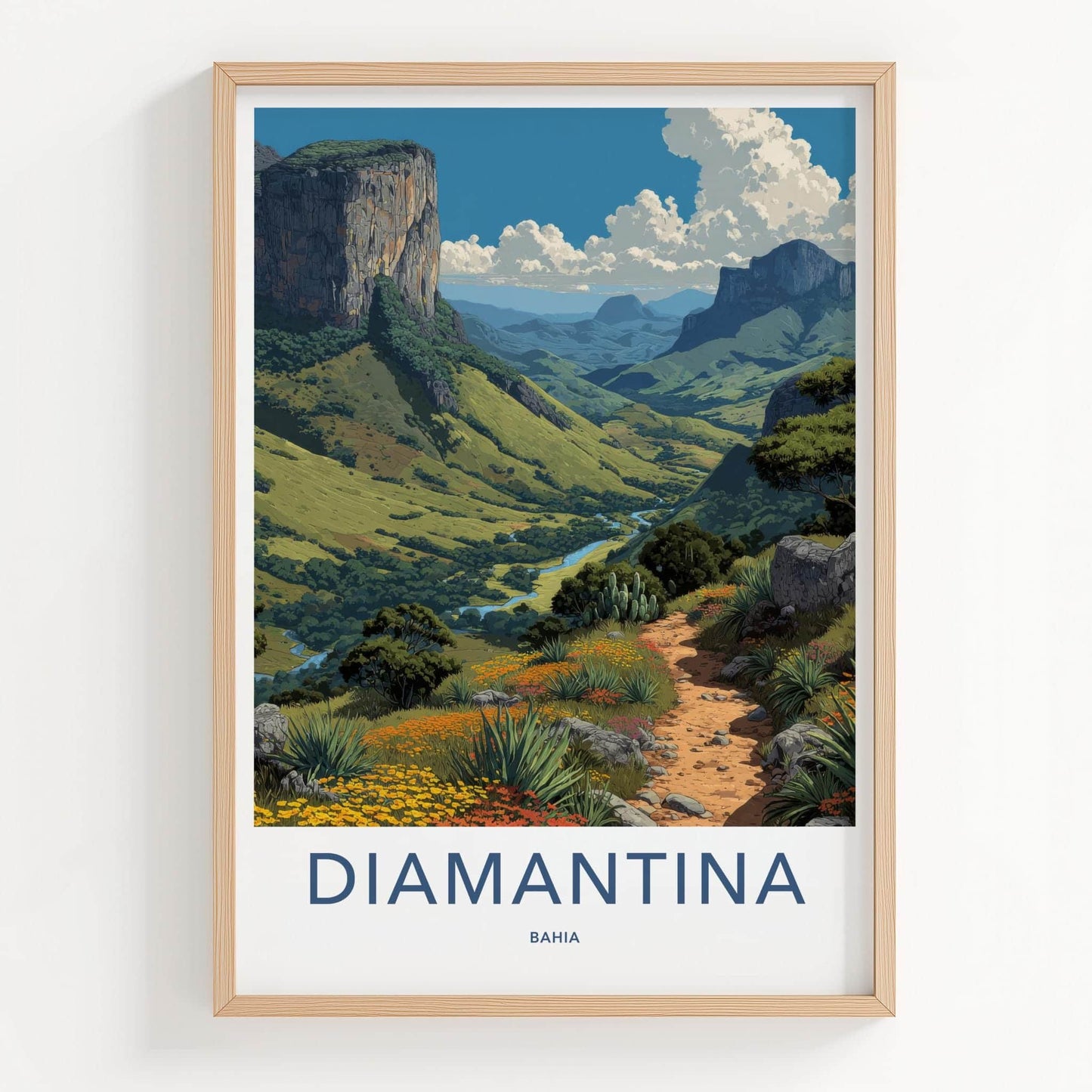 Diamantina Poster - Brazil Scenic Art - Serene Valley Pathway Wall Decor