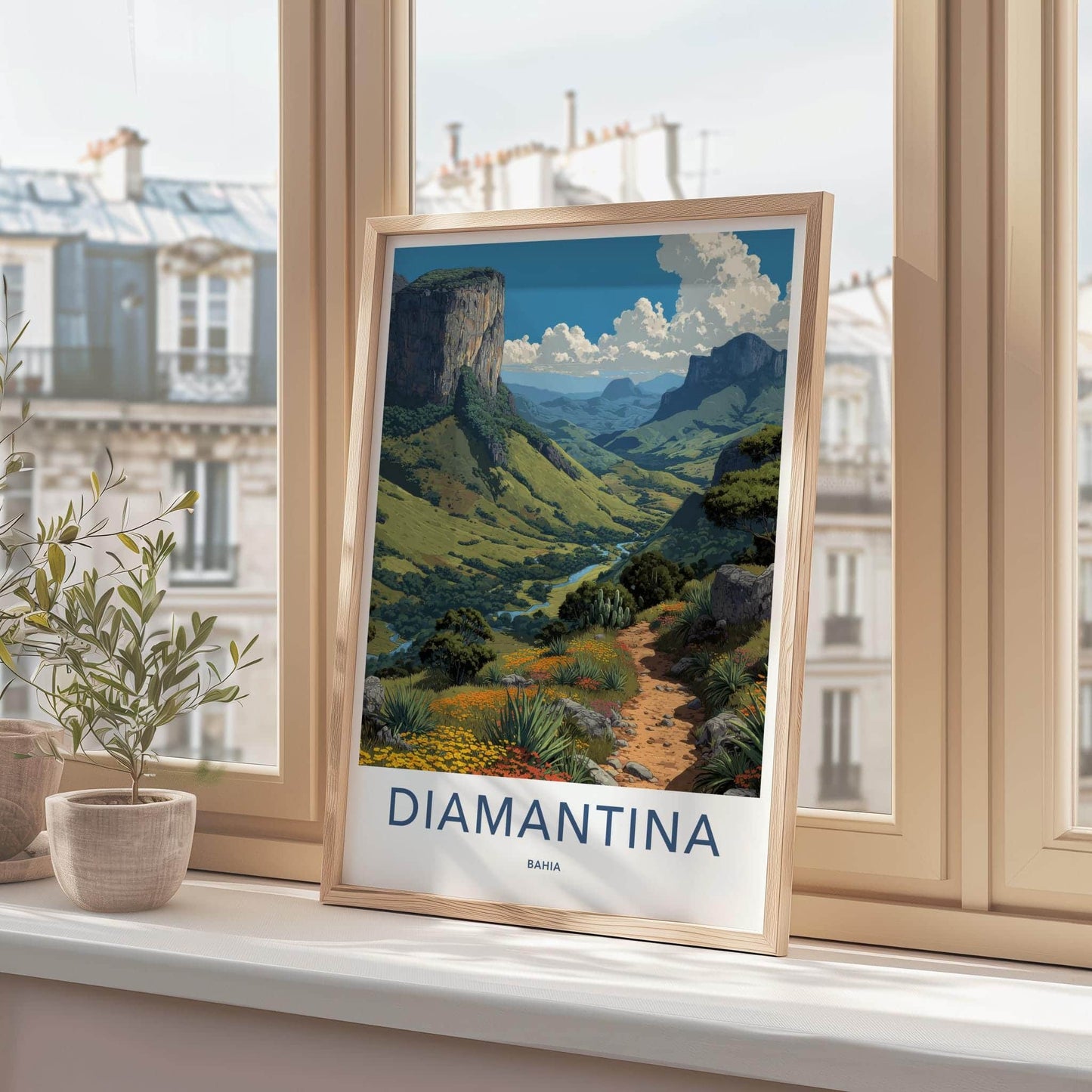 Diamantina Poster - Brazil Scenic Art - Serene Valley Pathway Wall Decor
