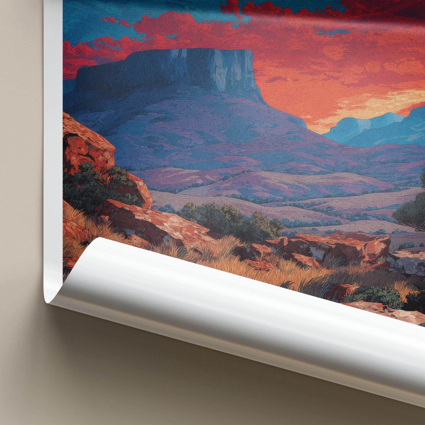 Diamantina Poster - Brazil Travel Art - Textured Plateau Landscape Wall Decor