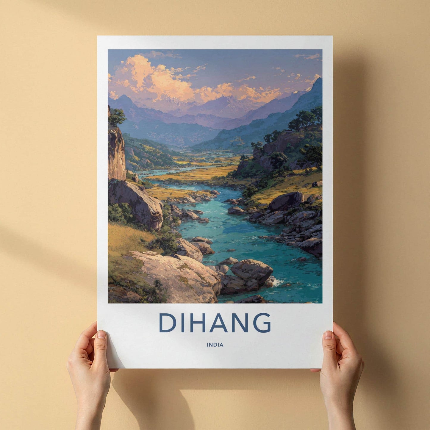 Dihang Poster - India Art Print - Arunachal Pradesh Lush River Flow Wall Decor