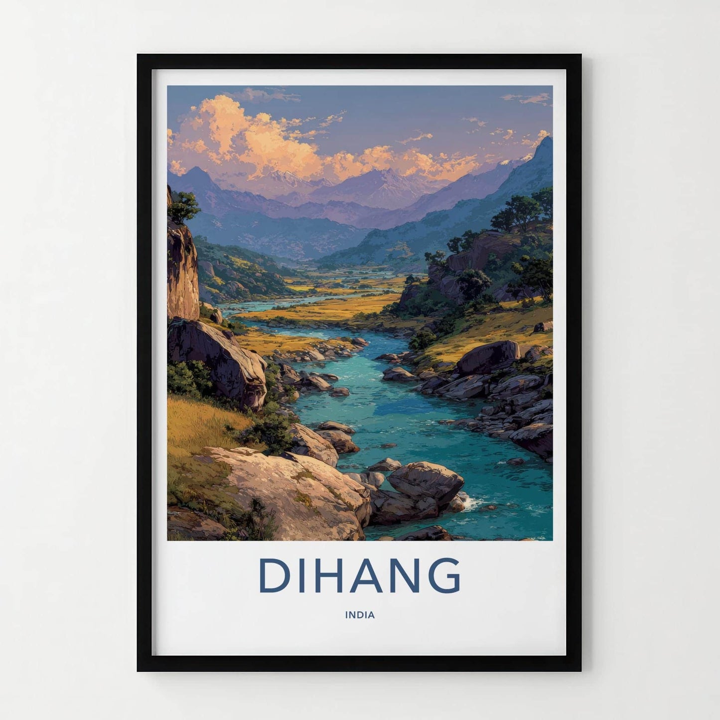 Dihang Poster - India Art Print - Arunachal Pradesh Lush River Flow Wall Decor