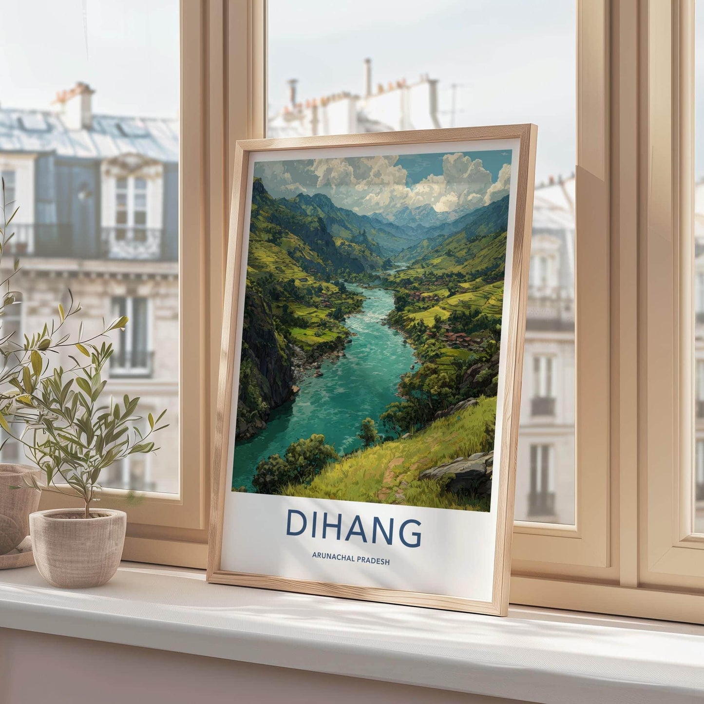 Dihang Poster - India Travel Art - Arunachal Pradesh Lush River Valley Decor