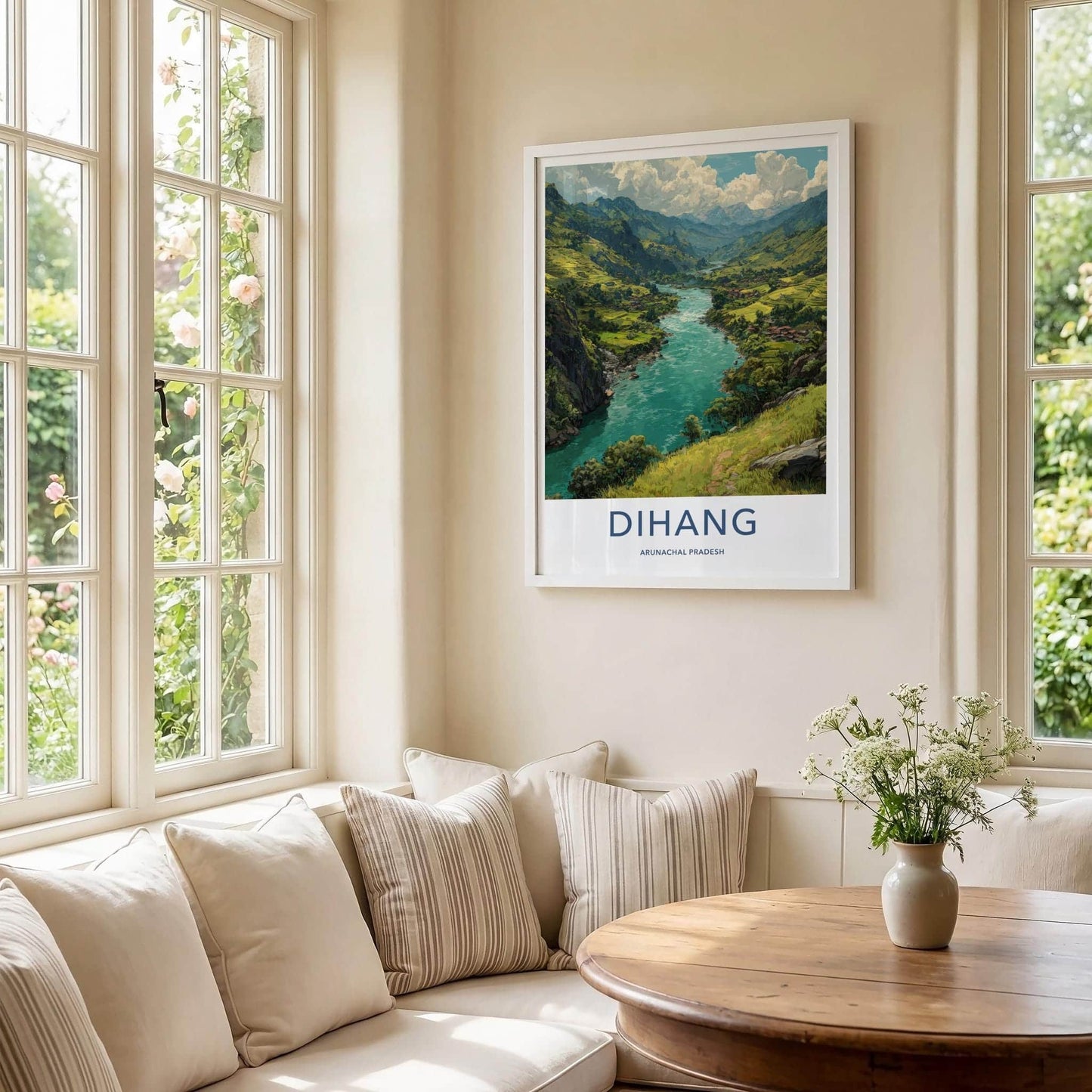 Dihang Poster - India Travel Art - Arunachal Pradesh Lush River Valley Decor