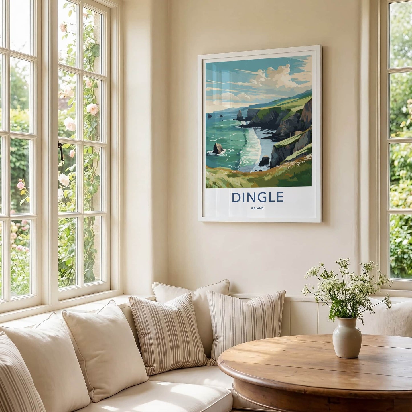 Dingle Poster - Ireland Travel Art - Rugged Cliffs Ocean Wall Decor