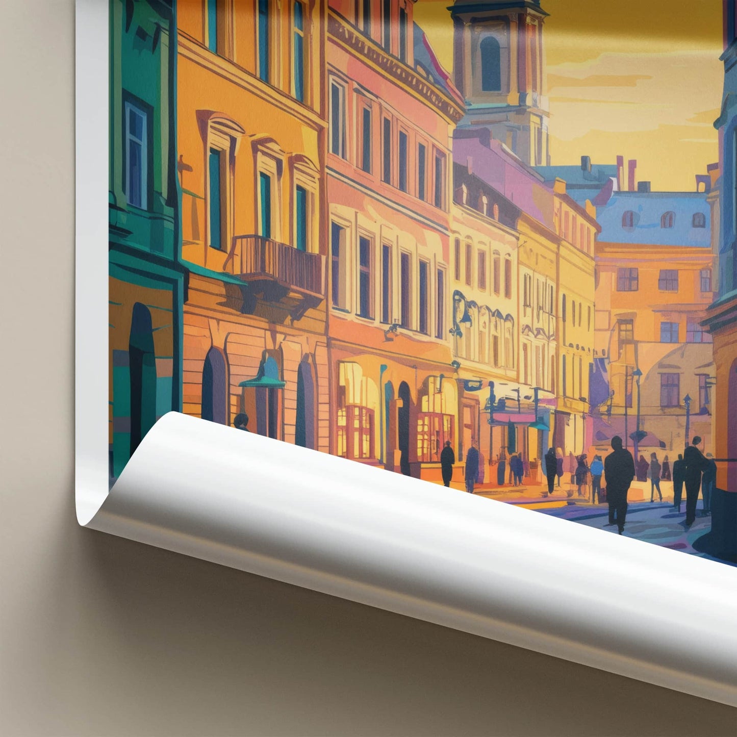 Dnipro Poster - Ukraine Travel Art - Vibrant Sunset Street Home Decor
