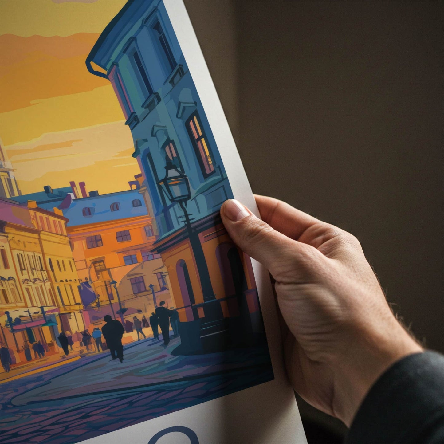 Dnipro Poster - Ukraine Travel Art - Vibrant Sunset Street Home Decor