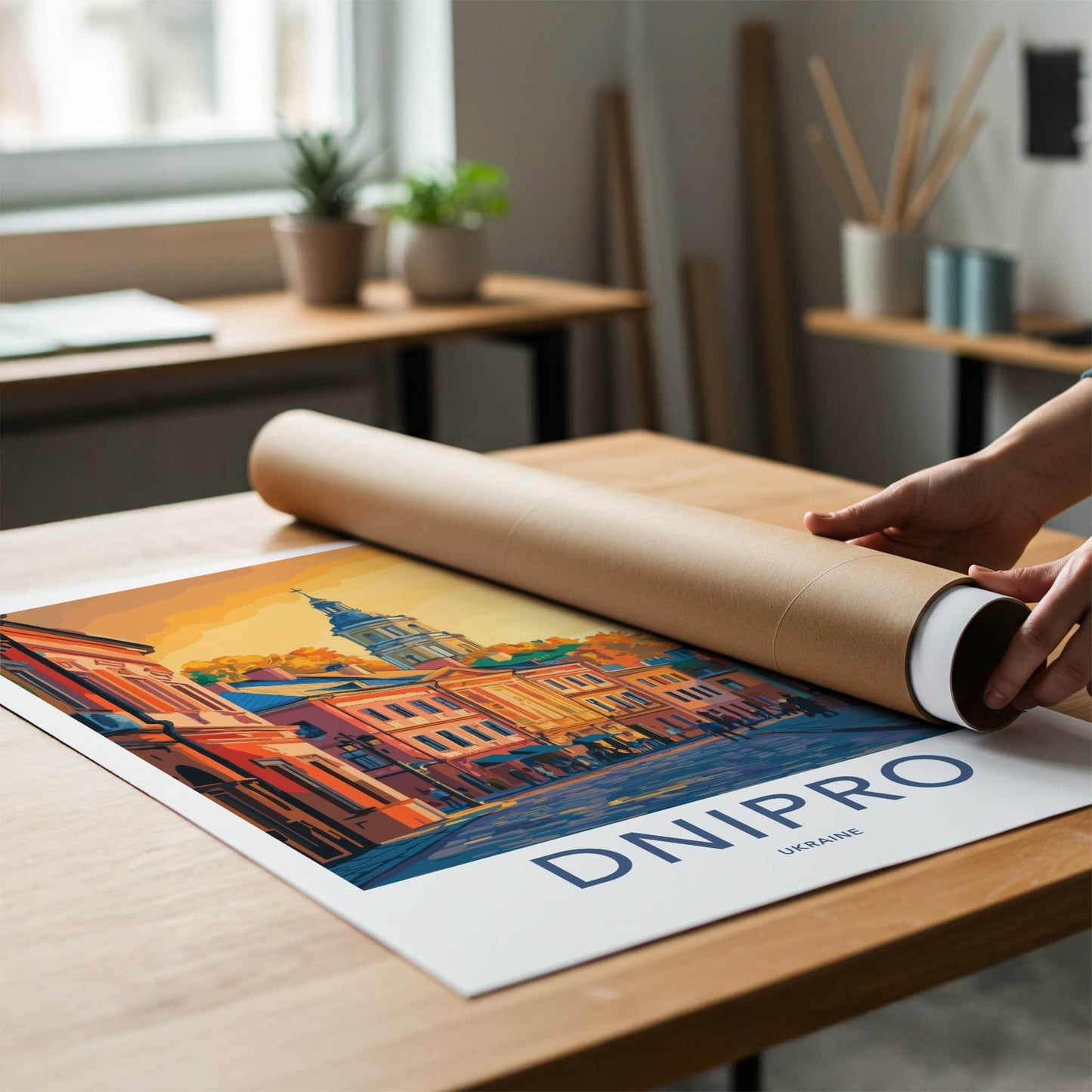 Dnipro Poster - Ukraine Wall Art - Historic Cityscape View Home Decor