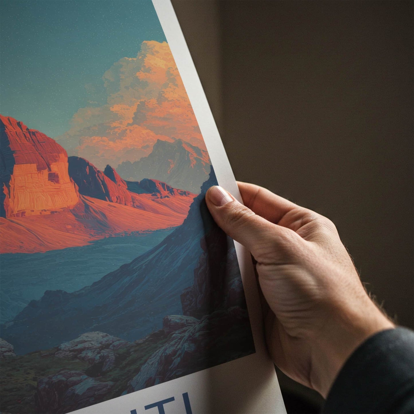 Dolomiti Poster - Italy Travel Art - Reddish Peaks Grand Home Decor