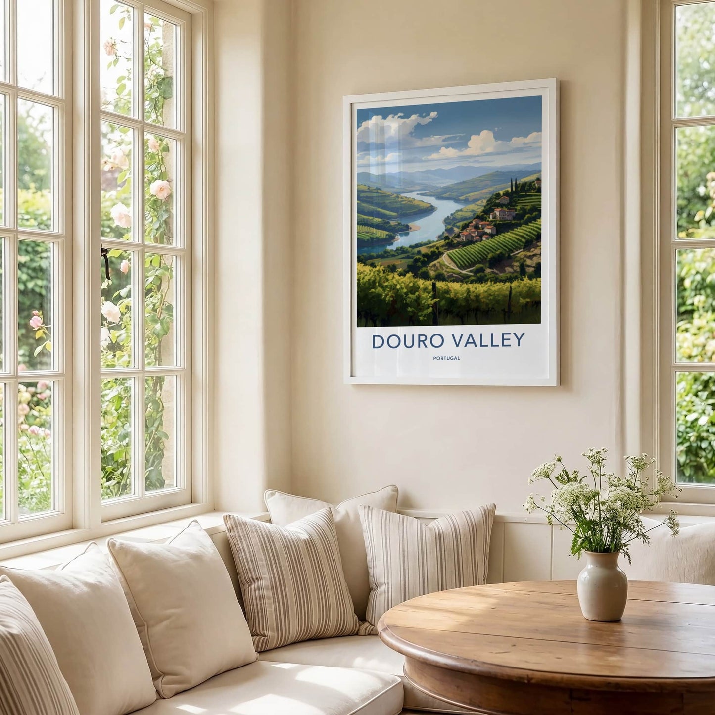 Douro Valley Poster - Portugal Travel Art - Vineyard Covered Hills Home Decor