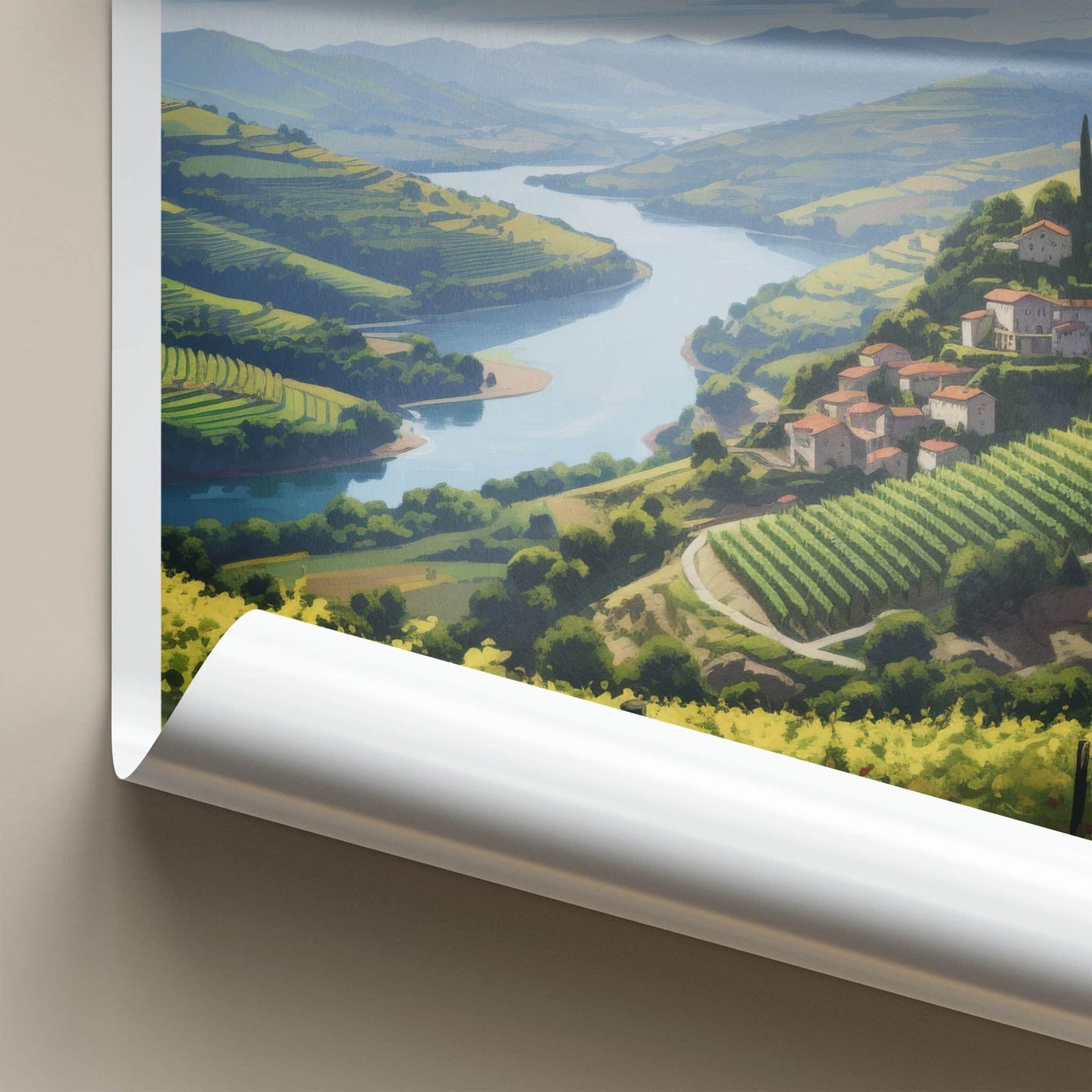 Douro Valley Poster - Portugal Travel Art - Vineyard Covered Hills Home Decor