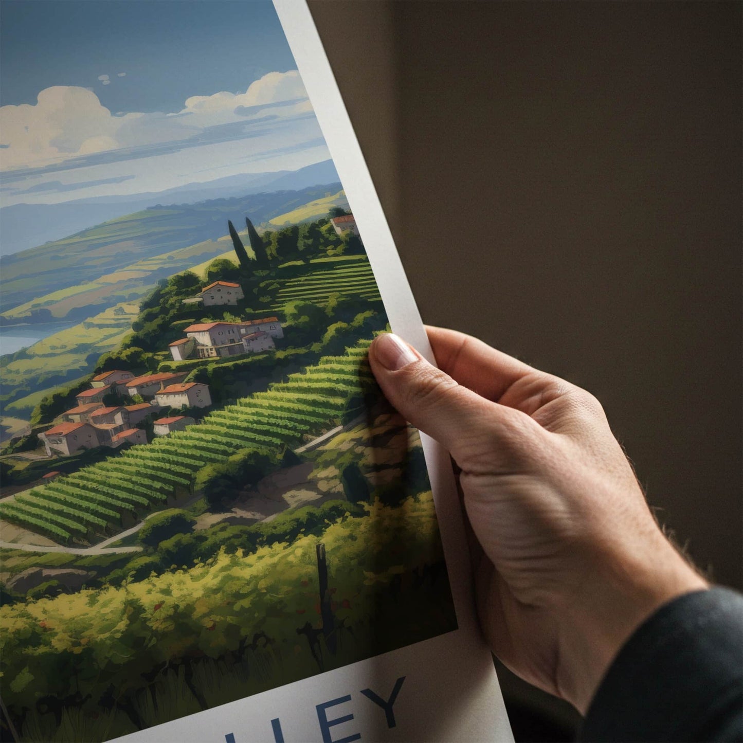 Douro Valley Poster - Portugal Travel Art - Vineyard Covered Hills Home Decor