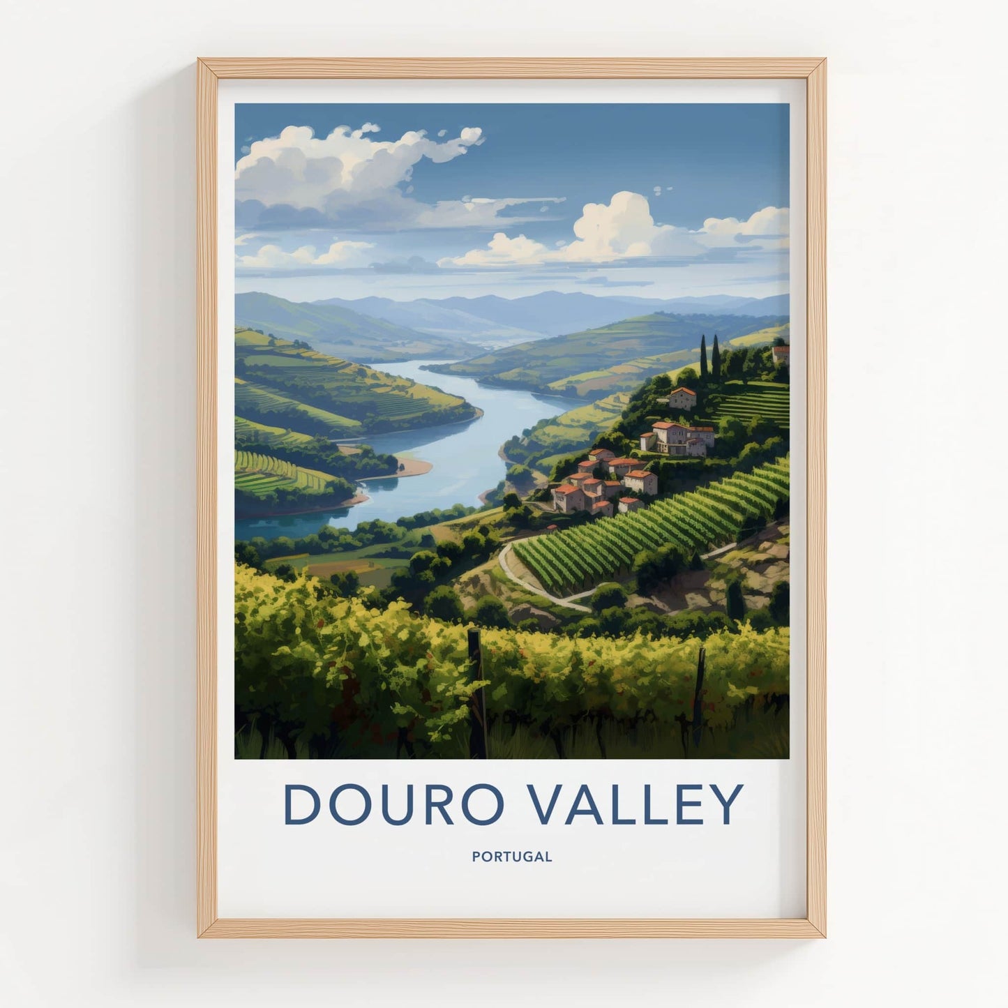 Douro Valley Poster - Portugal Travel Art - Vineyard Covered Hills Home Decor