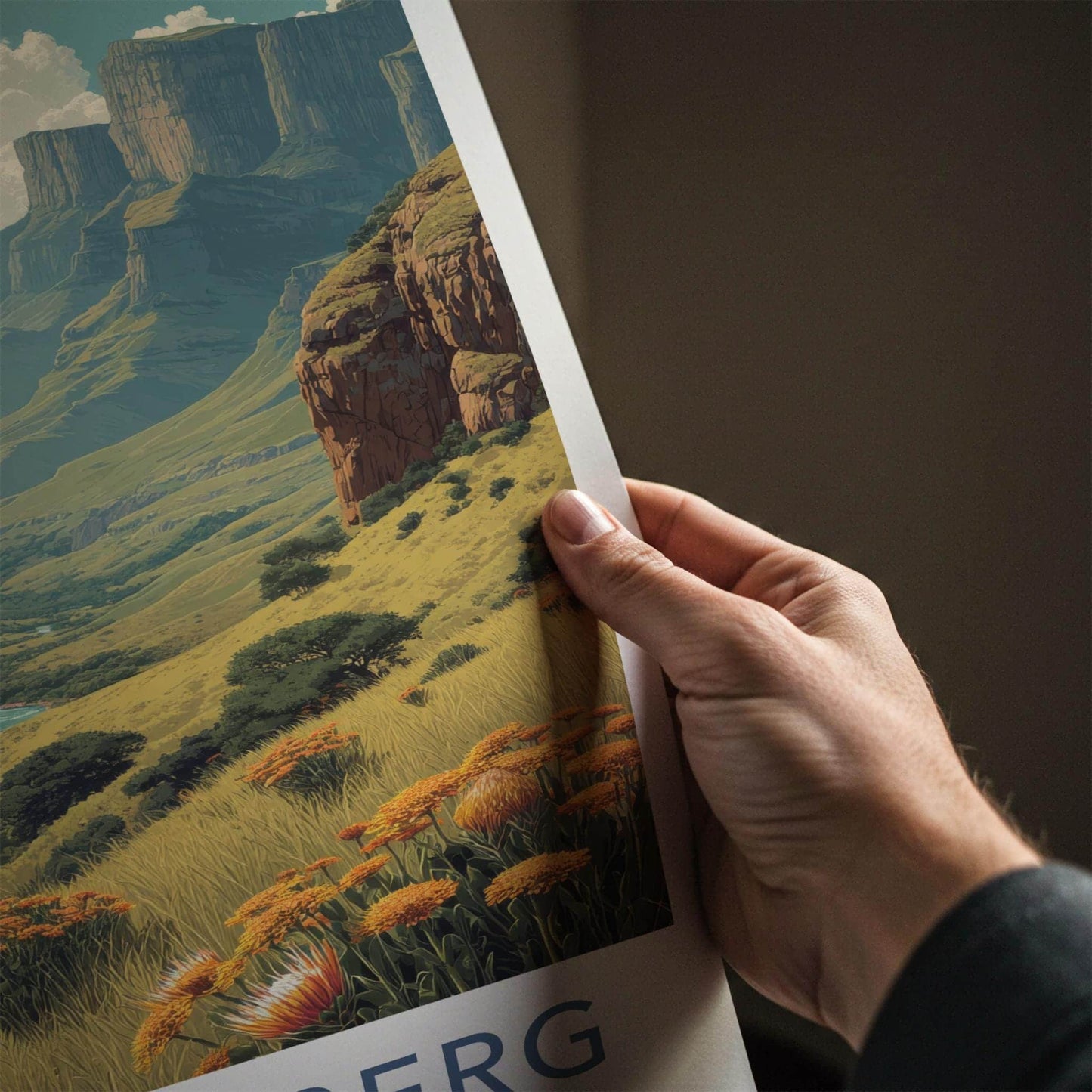 Drakensberg Poster - South Africa Scenic Art - Lush River Valley Wall Decor