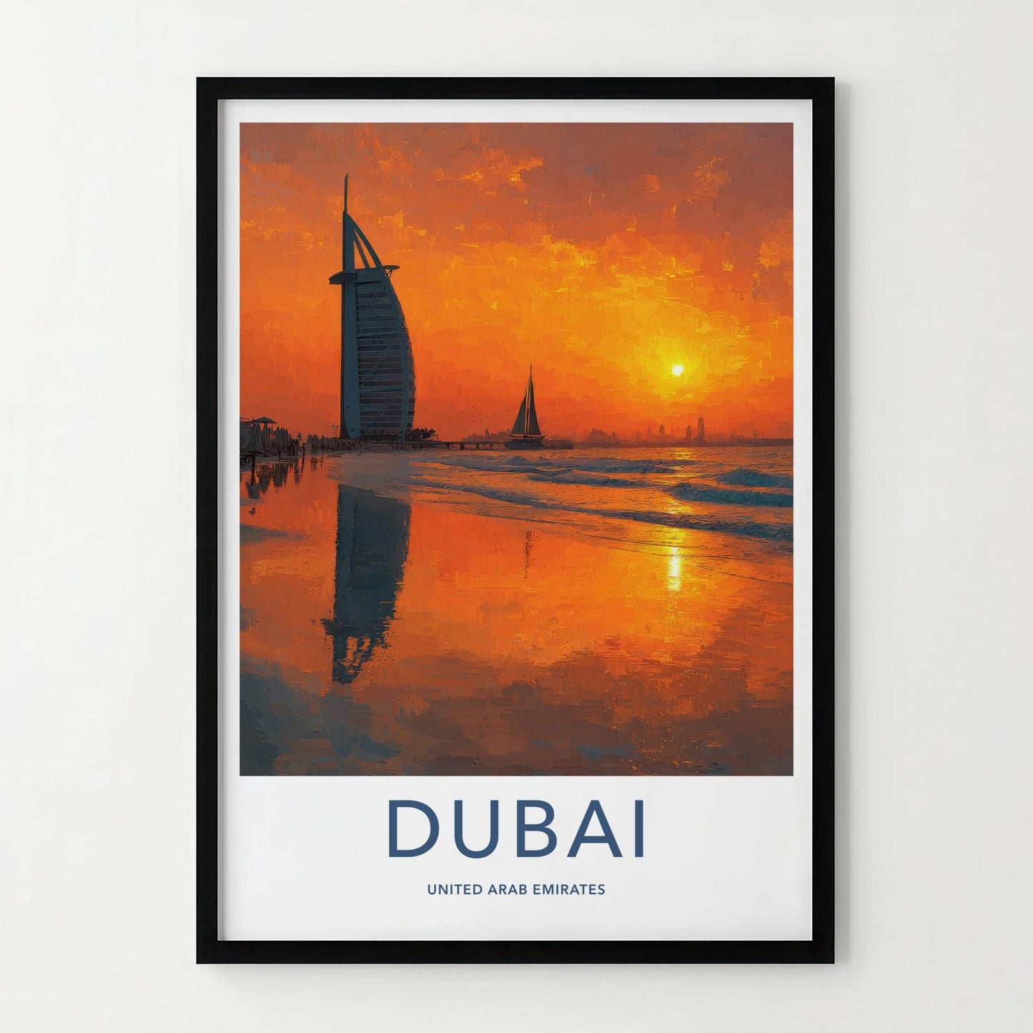 Dubai Poster - United Arab Emirates Scenic Art - Majestic Arabian Sunset Decor