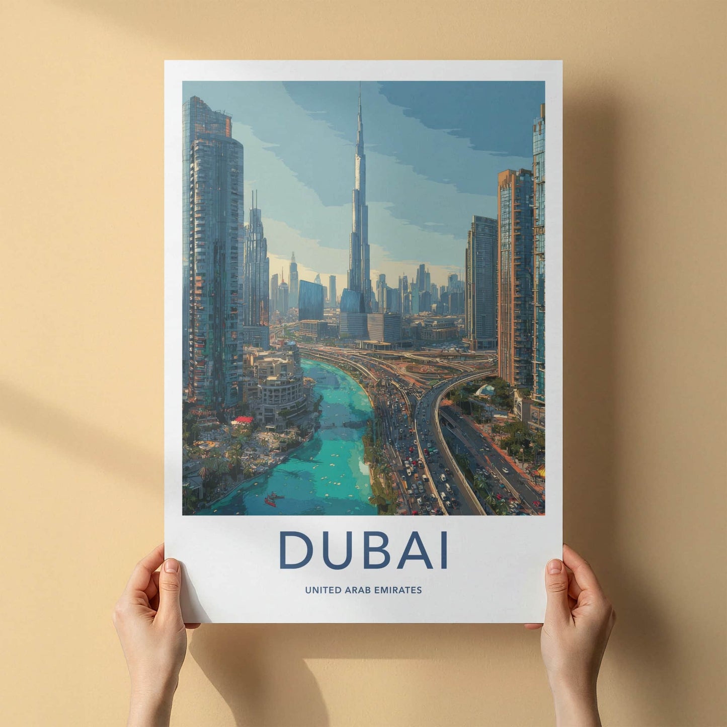 Dubai Poster - United Arab Emirates Tallest Building Art Print Home Decor
