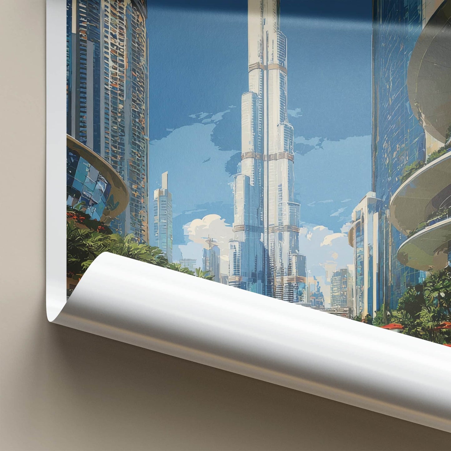 Dubai Poster - United Arab Emirates Tallest Building Travel Art Home Decor