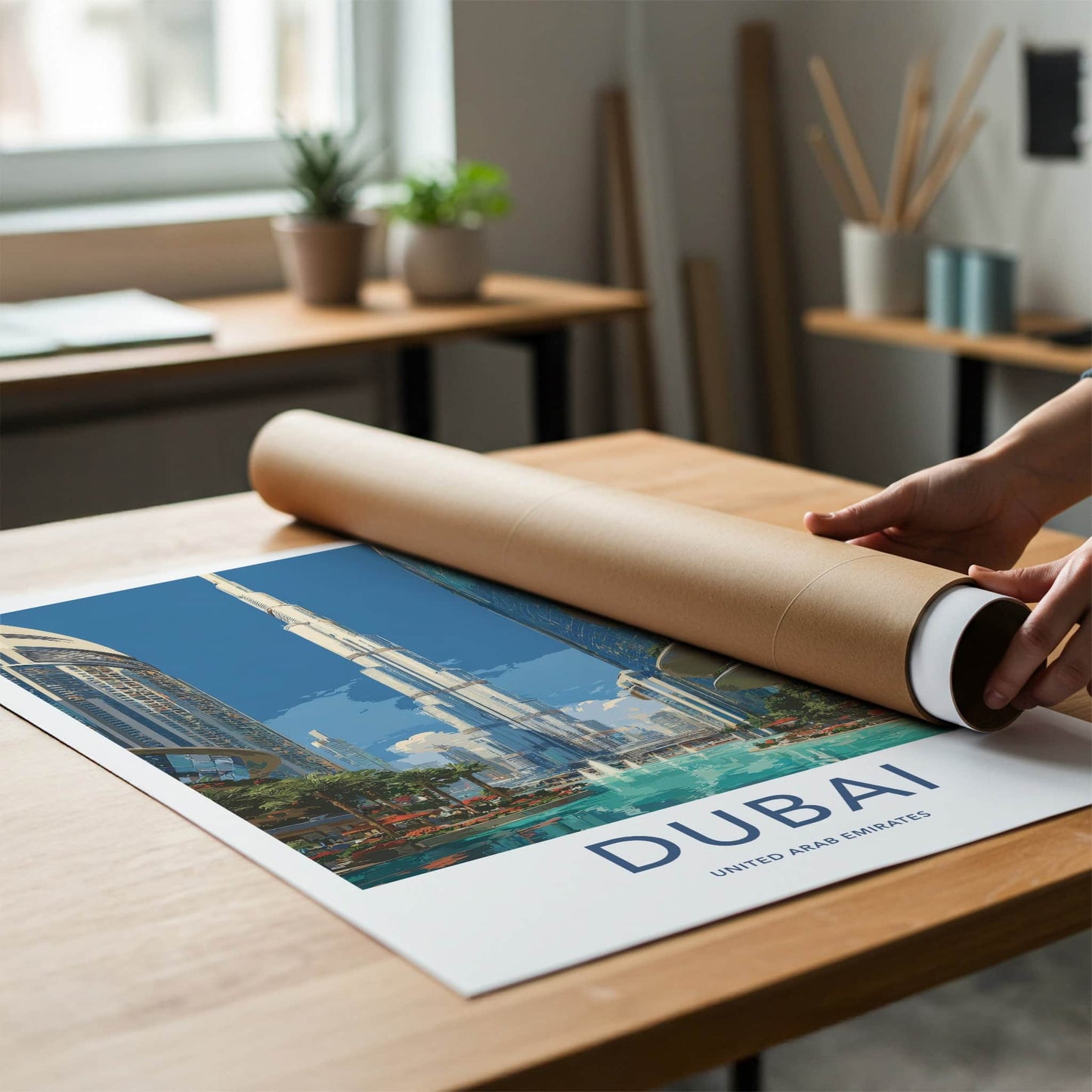 Dubai Poster - United Arab Emirates Tallest Building Travel Art Home Decor