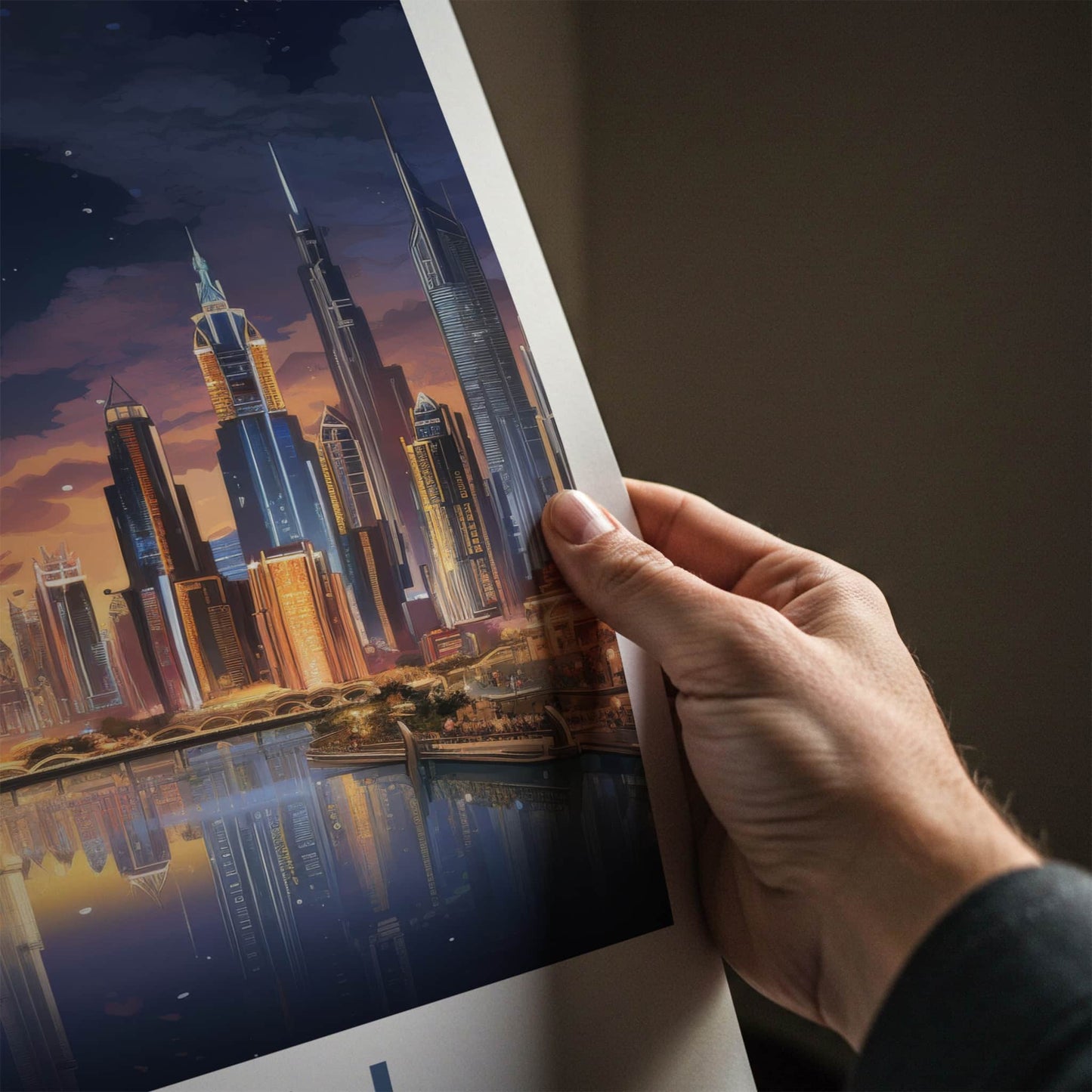 Dubai Poster - United Arab Emirates Travel Art - Urban Twilight Glow Home Decor