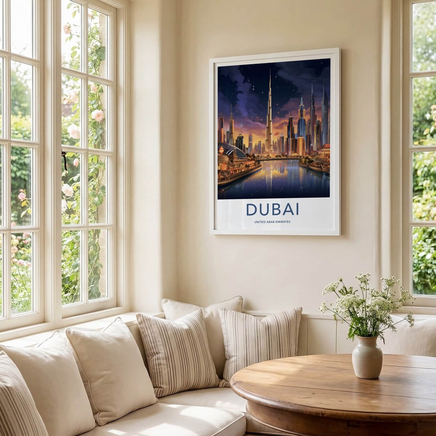 Dubai Poster - United Arab Emirates Travel Art - Urban Twilight Glow Home Decor