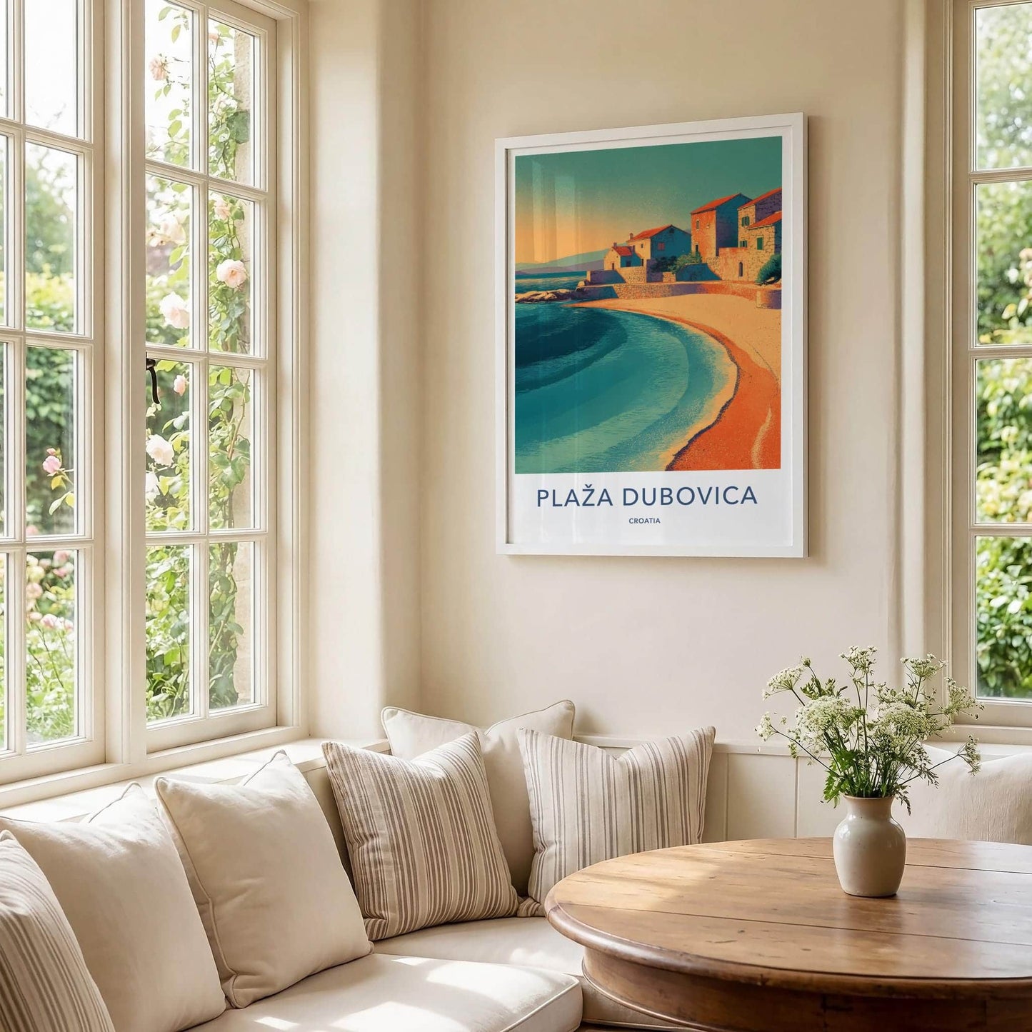 Dubovica Beach Poster - Croatia Travel Art - Coastal Village Beach Home Decor