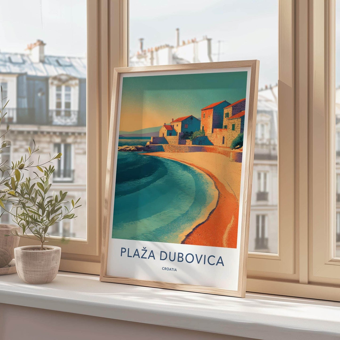 Dubovica Beach Poster - Croatia Travel Art - Coastal Village Beach Home Decor