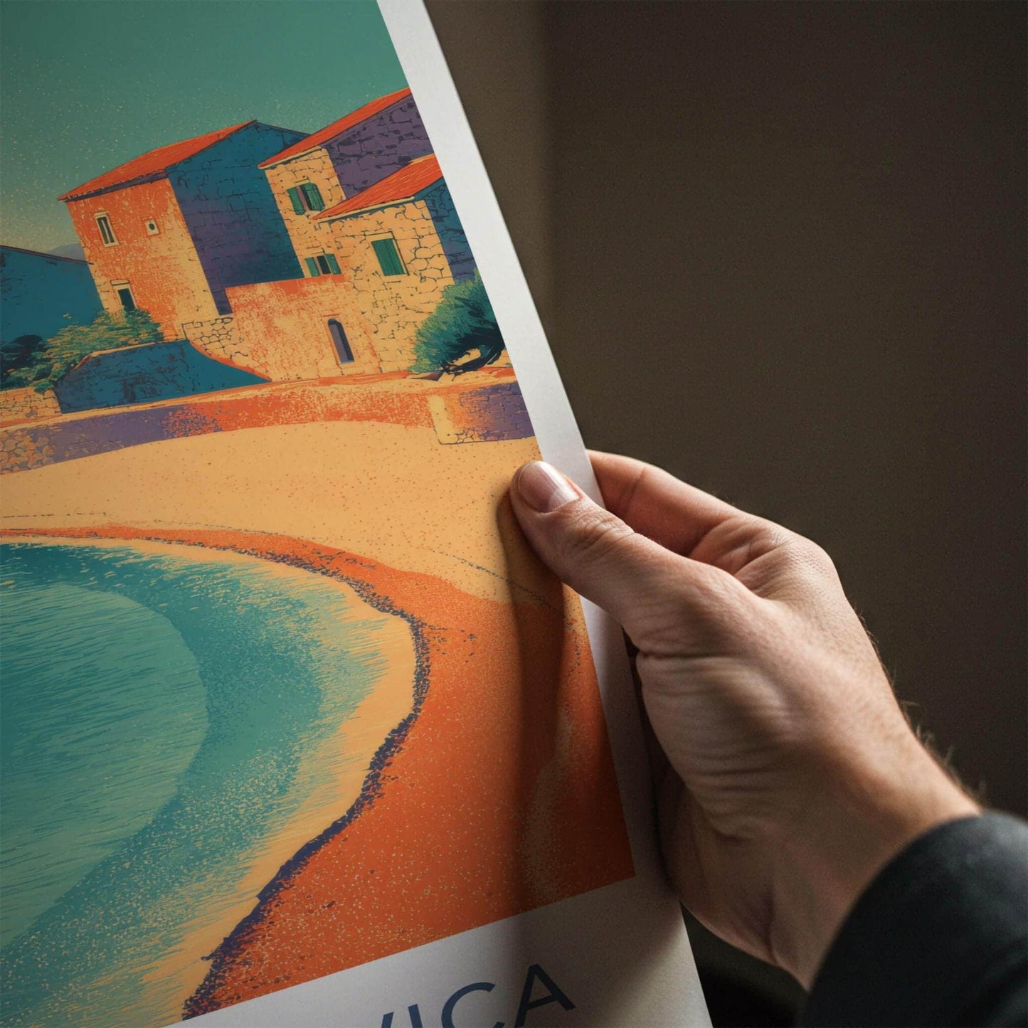 Dubovica Beach Poster - Croatia Travel Art - Coastal Village Beach Home Decor
