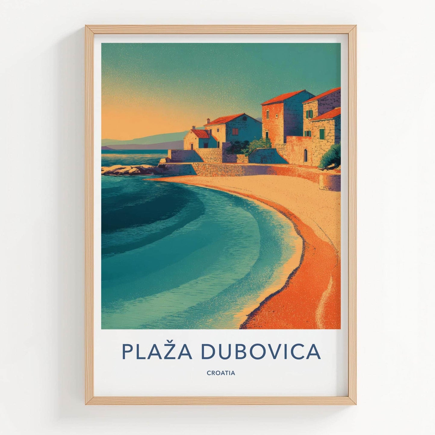 Dubovica Beach Poster - Croatia Travel Art - Coastal Village Beach Home Decor