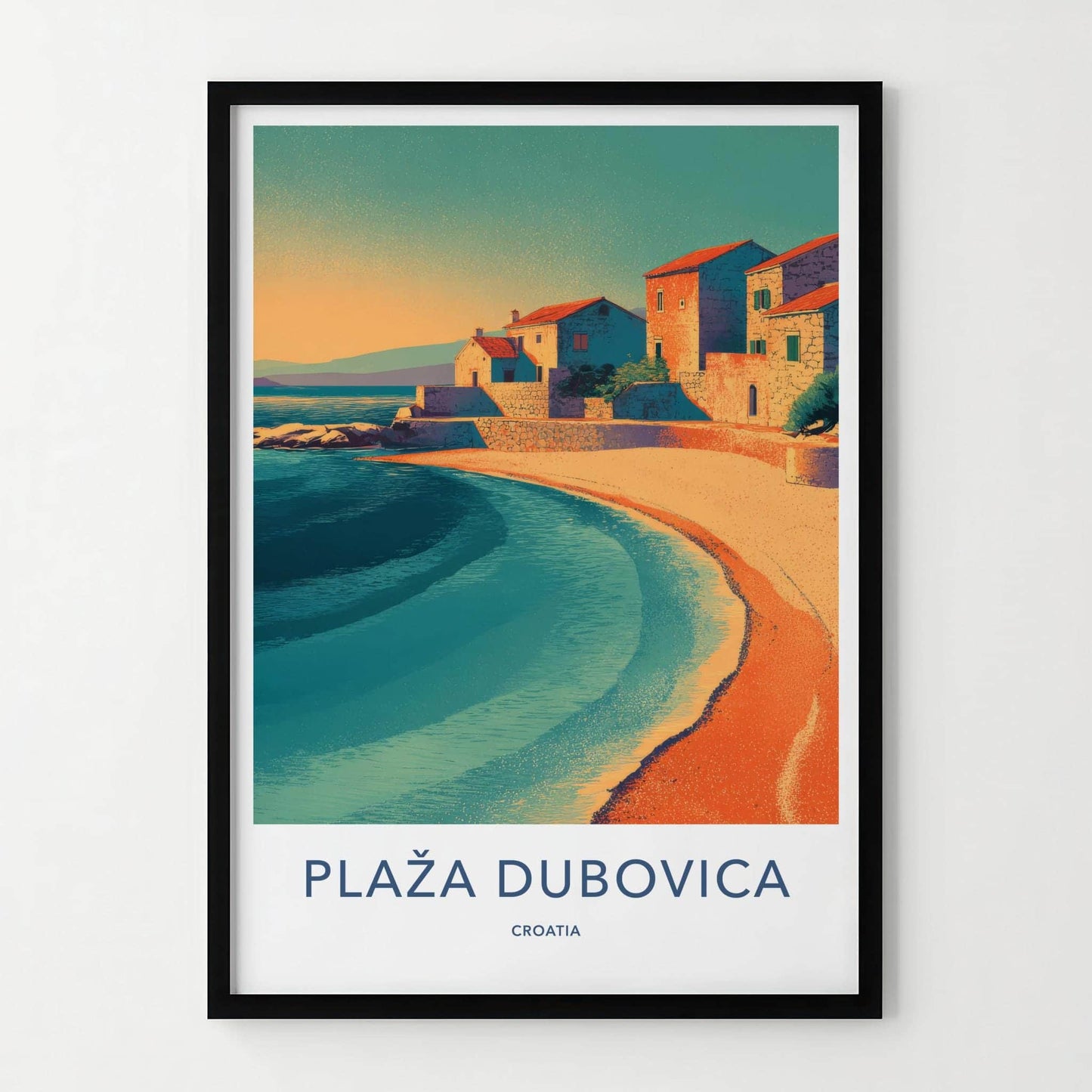 Dubovica Beach Poster - Croatia Travel Art - Coastal Village Beach Home Decor