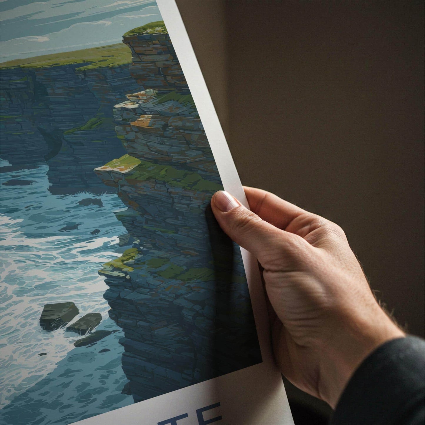 Dun Briste Poster - Ireland Scenic Art - Dramatic Ocean Cliffs Wall Decor