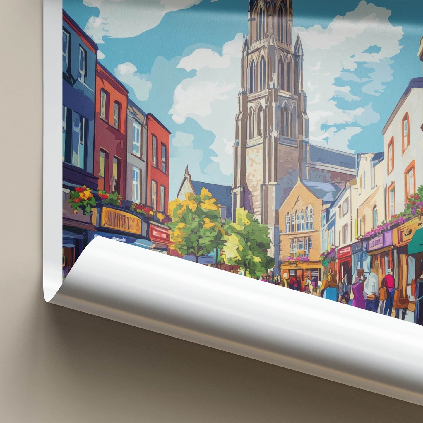 Dundalk Poster - Ireland Travel Art - Cityscape Street View Home Decor