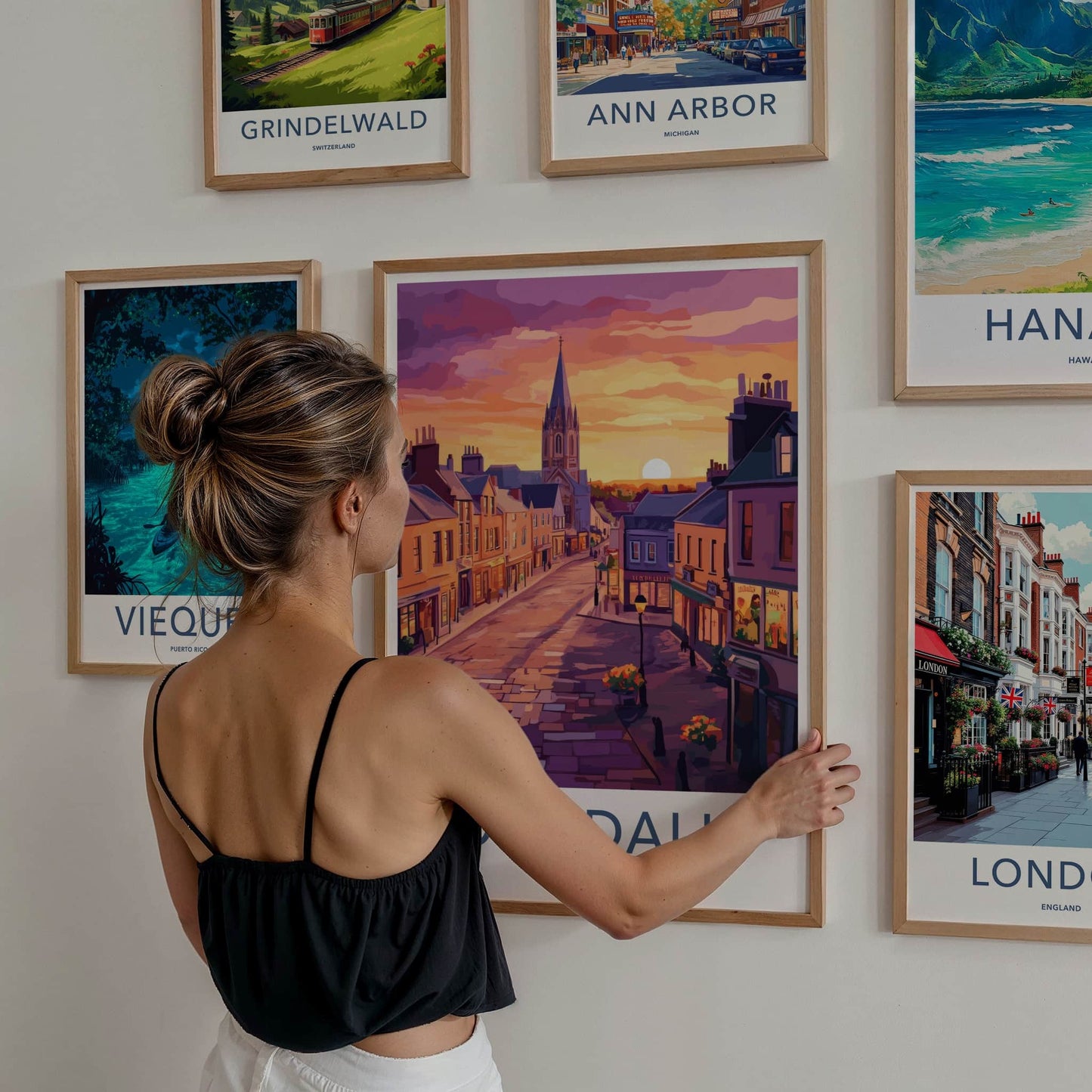 Dundalk Poster - Ireland Travel Art - Vibrant Street Sunset Wall Decor