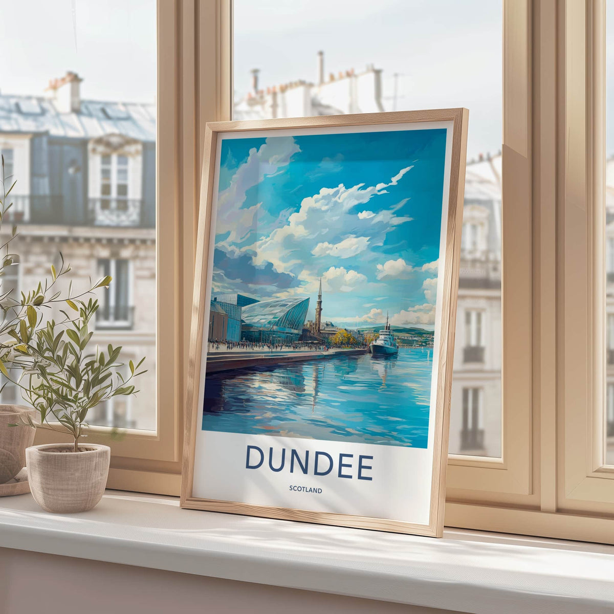 Dundee Poster - Scotland Art Print - Harbor Cityscape View Wall Decor