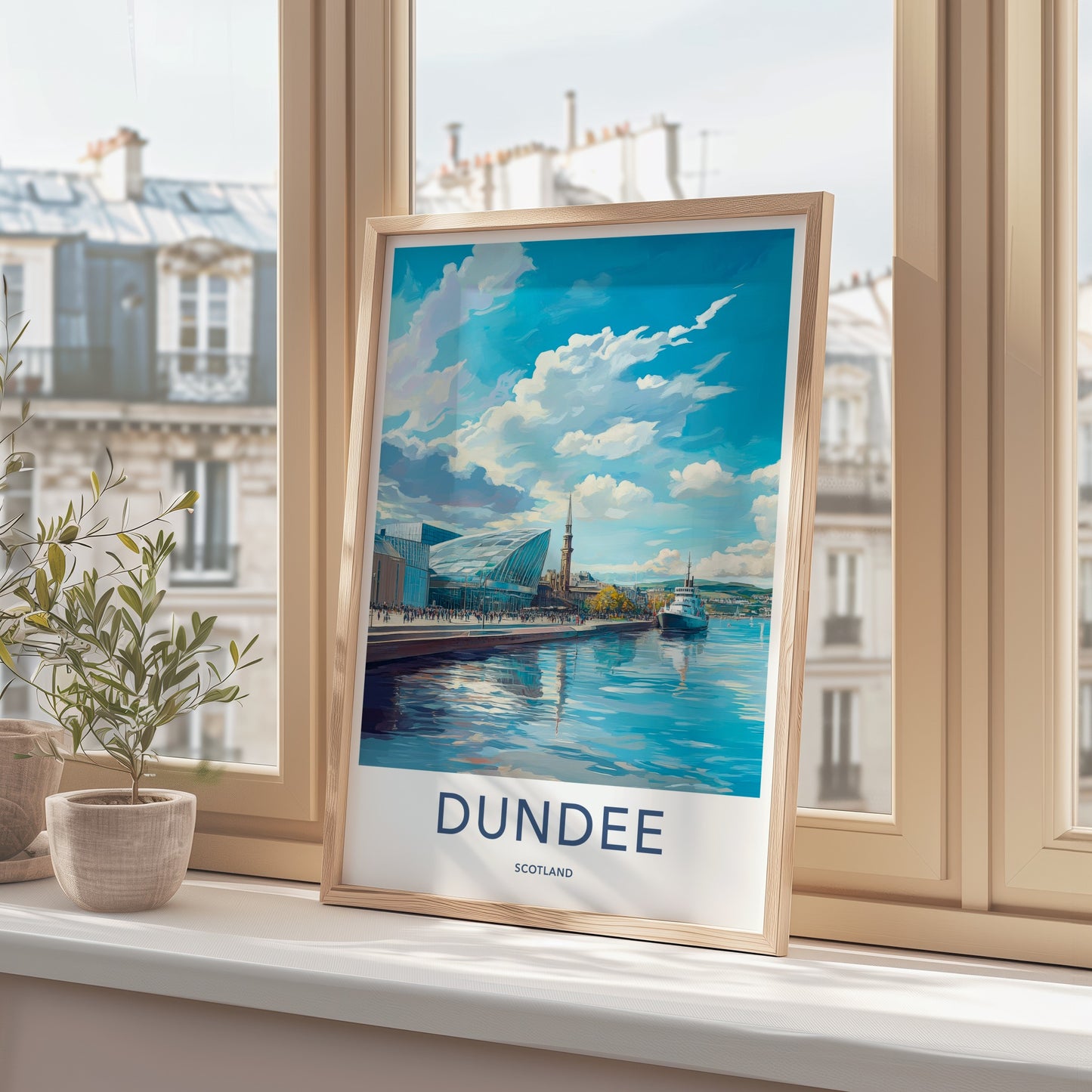 Dundee Poster - Scotland Art Print - Harbor Cityscape View Wall Decor