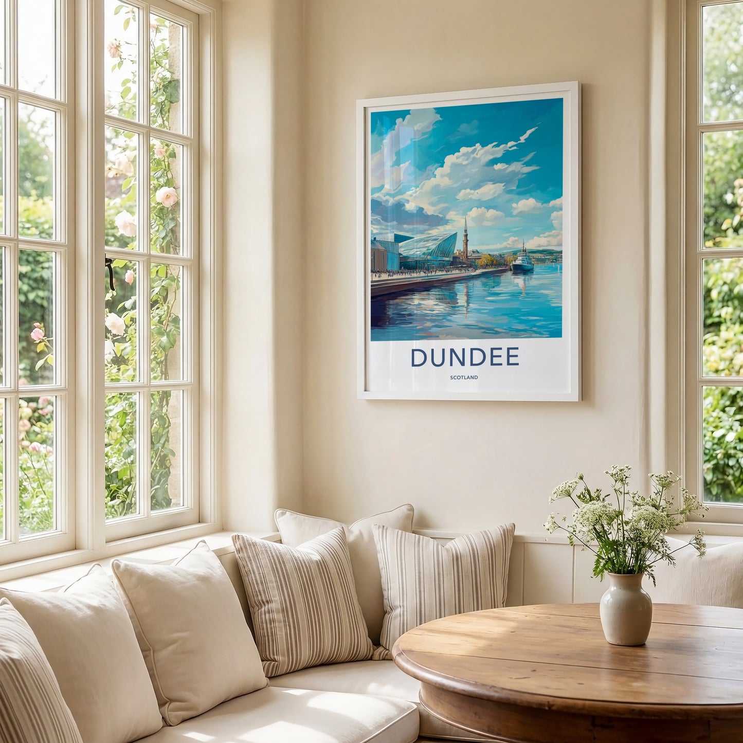 Dundee Poster - Scotland Art Print - Harbor Cityscape View Wall Decor