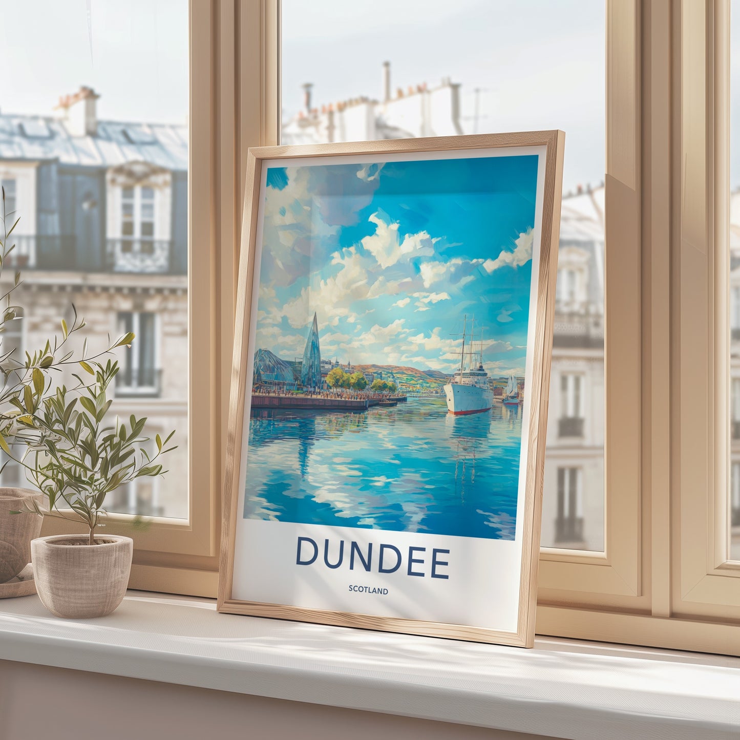 Dundee Poster - Scotland Art Print - Vibrant Port View Home Decor