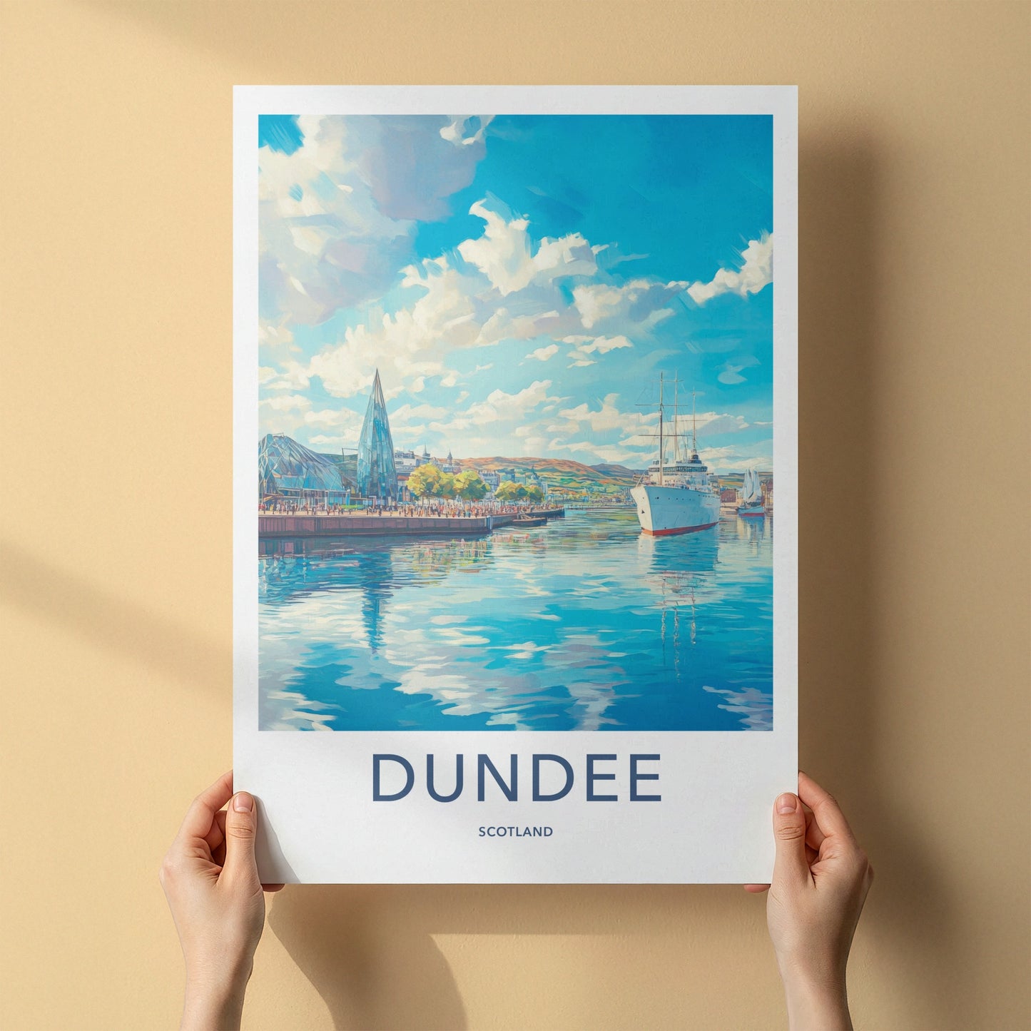 Dundee Poster - Scotland Art Print - Vibrant Port View Home Decor