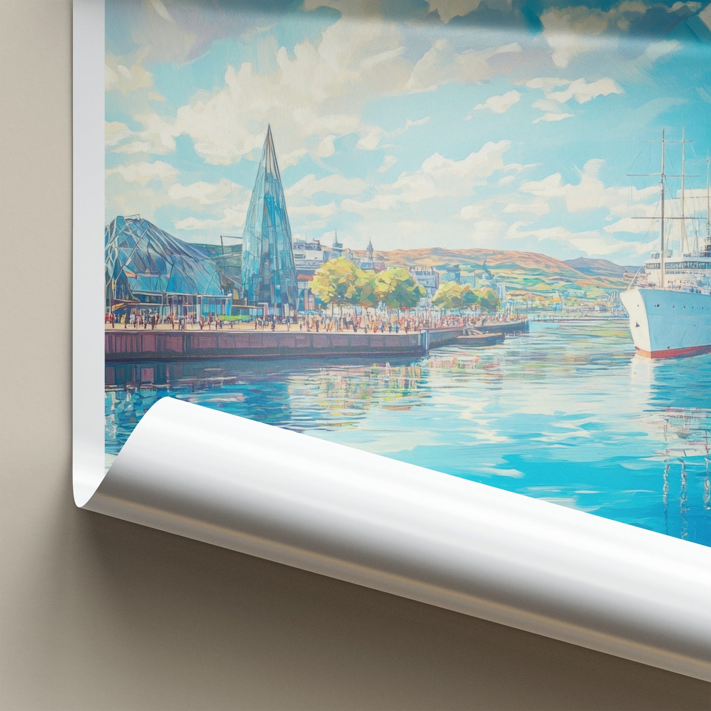 Dundee Poster - Scotland Art Print - Vibrant Port View Home Decor
